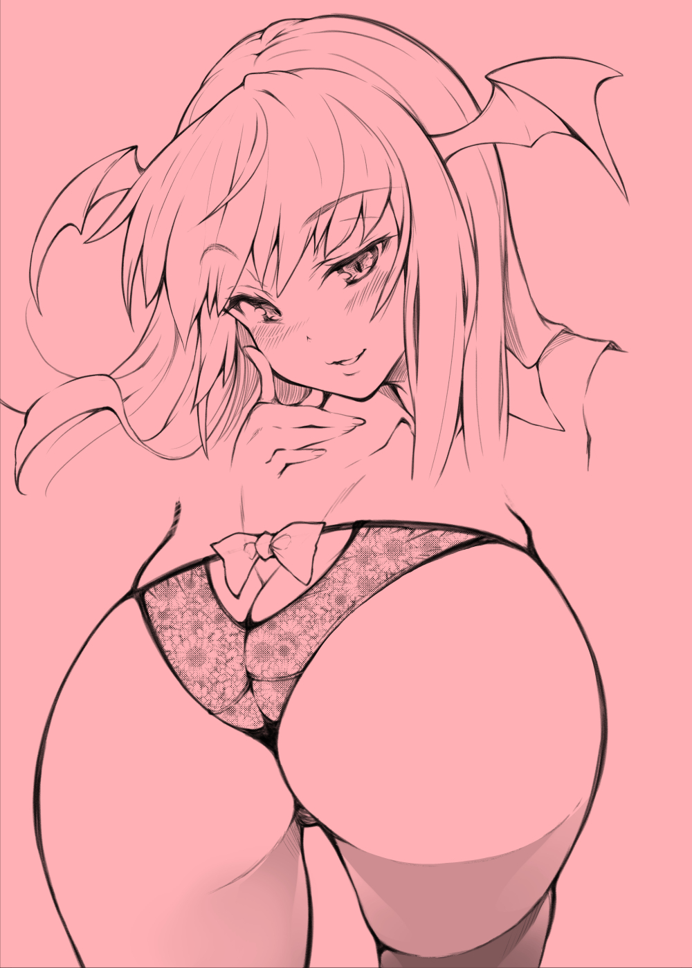 1girls ass big_ass blush drawn female koakuma soi succubus tagme thighhighs touhou