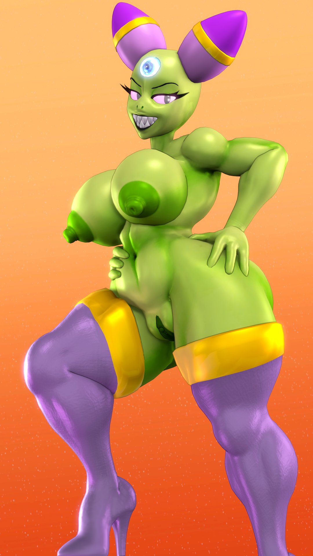 1girls 3d 3d_(artwork) beanish big_breasts big_thighs billynotre billynr black_eyes boots breasts cackletta curvy female female_only green_body green_nipples green_skin half-closed_eyes hands_on_hips heeled_boots lips looking_at_viewer mario_(series) mario_and_luigi_(series) mature_female naked nintendo nude pink_sclera pussy sharp_teeth smile smiling_at_viewer solo thick thick_hips thick_thighs thigh_boots thighs wide_hips