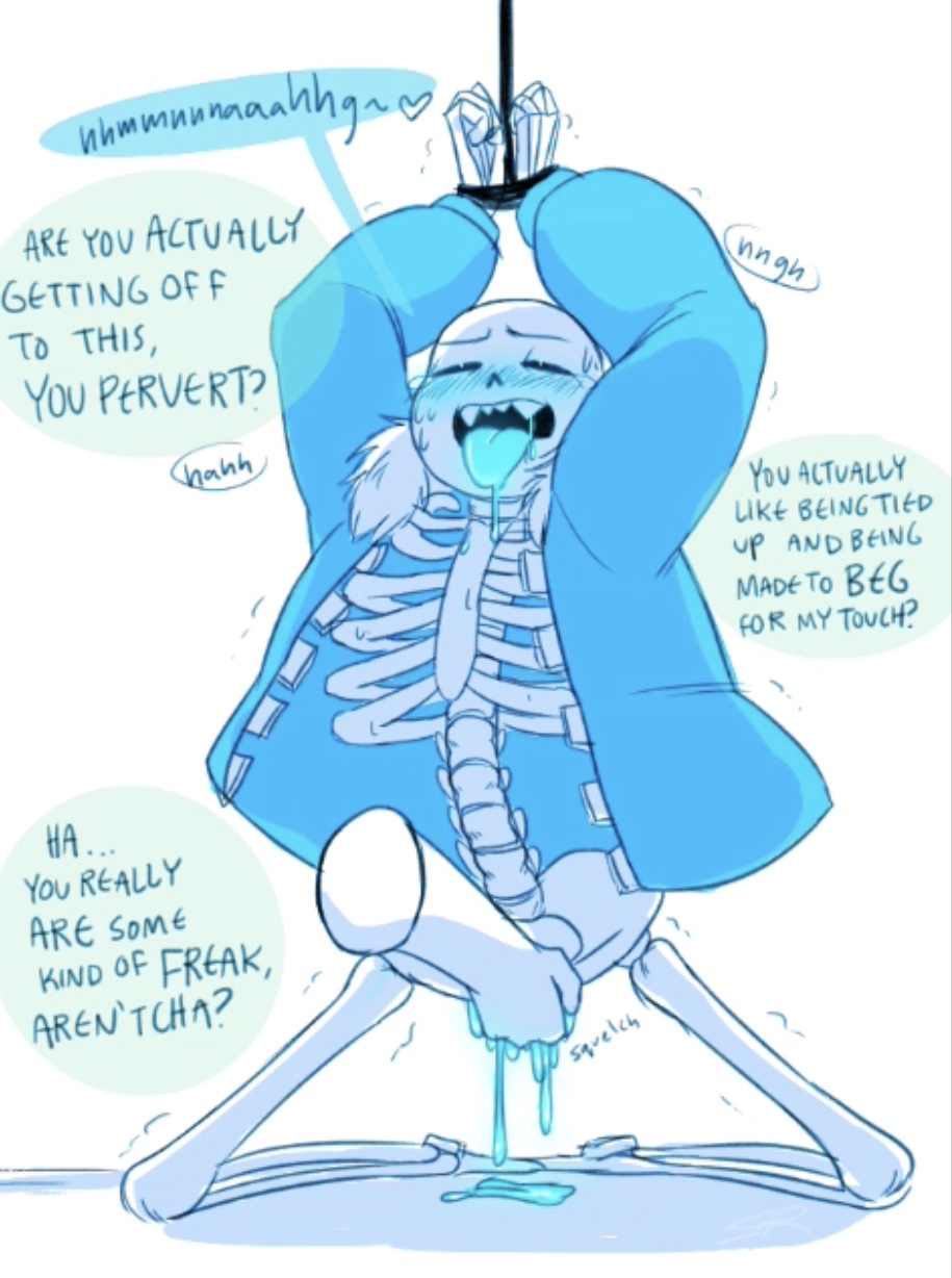 animated_skeleton blue_jacket blue_tongue bodily_fluids bondage bottomless bound_wrists closed_eyes clothed degradation disembodied_hand dripping_cum ectotongue english_text fingering fluids genjisbuttclub jacket jacket_only kneel male male_only monster partially_clothed partially_nude pov sans sans_(undertale) skeleton text tied_up tied_wrists tongue tongue_out touching_crotch trembling undead undertale undertale_(series) white_background