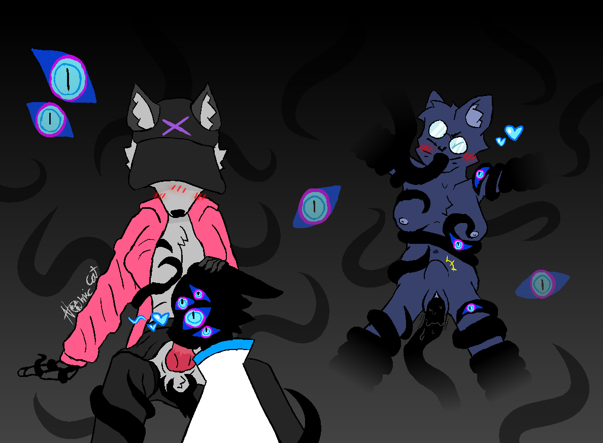 1futa 1girls 2021 ambiguous_gender animal_genitalia animal_penis anthro atomic_cat ball_tuft balls big_breasts black_tentacles blue_body blue_flesh blue_fur blue_nipples blush bottomwear breasts canid canine canine_penis canis clitoris cloak clothed clothing darkness domestic_cat eyewear felid feline felis female female/ambiguous fur furgonomics futa_sans_pussy futanari genitals glasses glasses_askew grey_body grey_fur group group_sex gynomorph/ambiguous h_(character) hand_on_head hat headgear headwear heart holding_balls hoodie intersex intersex/ambiguous knot legwear long_ears looking_down mammal monster multi_eye nipples nude opaque_glasses oral oral_penetration partially_clothed penetration penis pupils raised_bottomwear raised_clothing raised_skirt sam_(katsanarchist) sex skirt slit_pupils stomach_bulge tentacle tentacle_around_arm tentacle_around_breast tentacle_around_leg tentacle_around_waist tentacle_in_mouth tentacle_penetration tentacle_sex thigh_highs threesome topwear tuft vaginal_penetration void_(atomic_cat) whiskers wolf