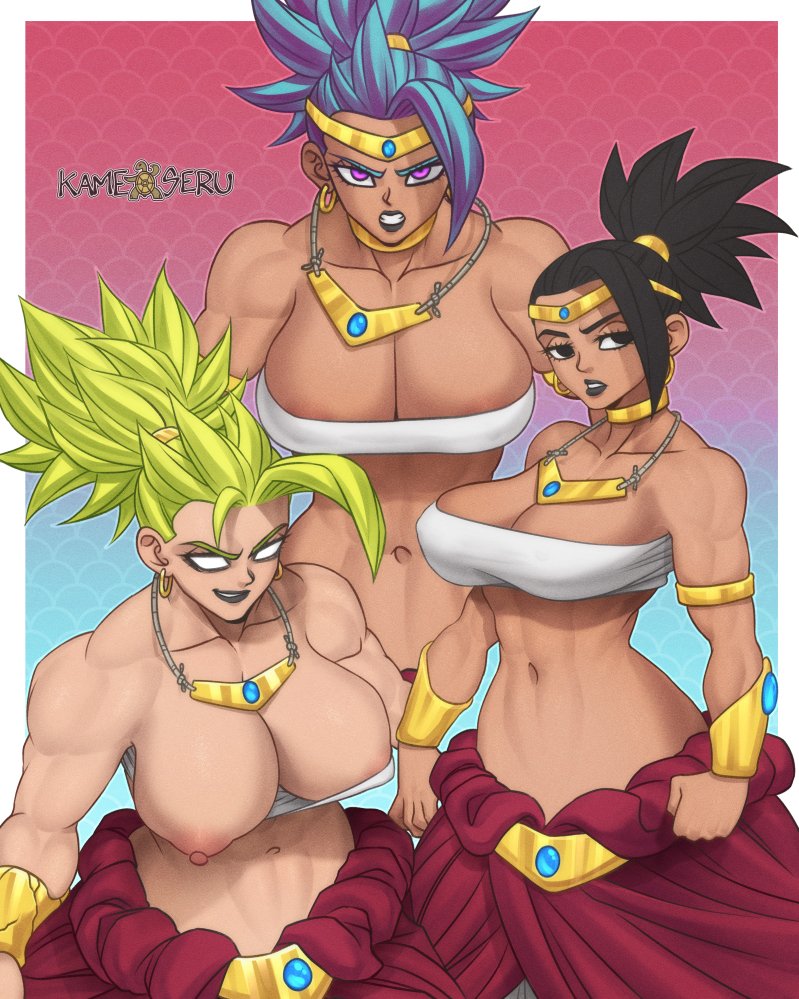 1girls areolae big_breasts black_eyes black_hair blue_hair breasts broly_(cosplay) cleavage dragon_ball dragon_ball_super female female_only female_saiyan green_hair huge_breasts kale kale_(berserker) kamekuzu kameseru large_breasts legendary_super_saiyan muscular_female no_eyewear one_breast_out purple_eyes saiyan shounen_jump solo super_saiyan universe_6_saiyan/universe_7_saiyan