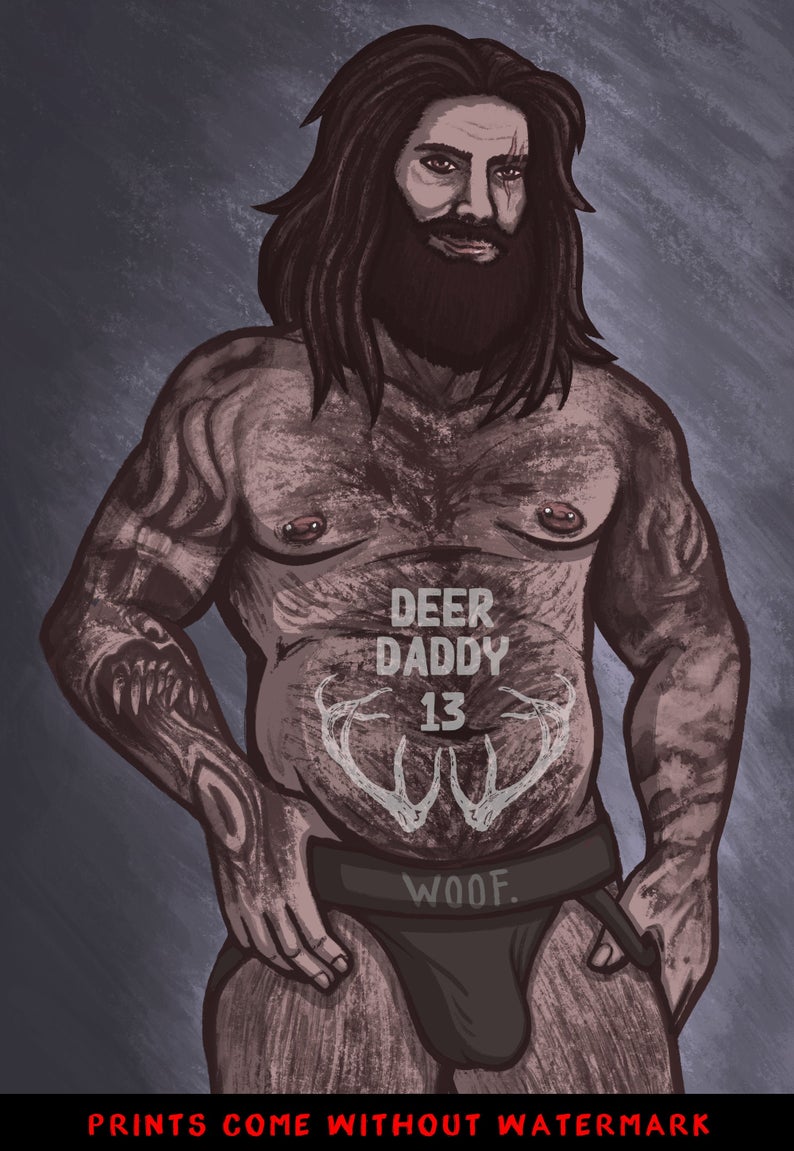 beard body_hair bulge dead_by_daylight deerdaddy13 jeff_johansen jockstrap male_only nipple_piercing tattoo tattooed_arm tattoos