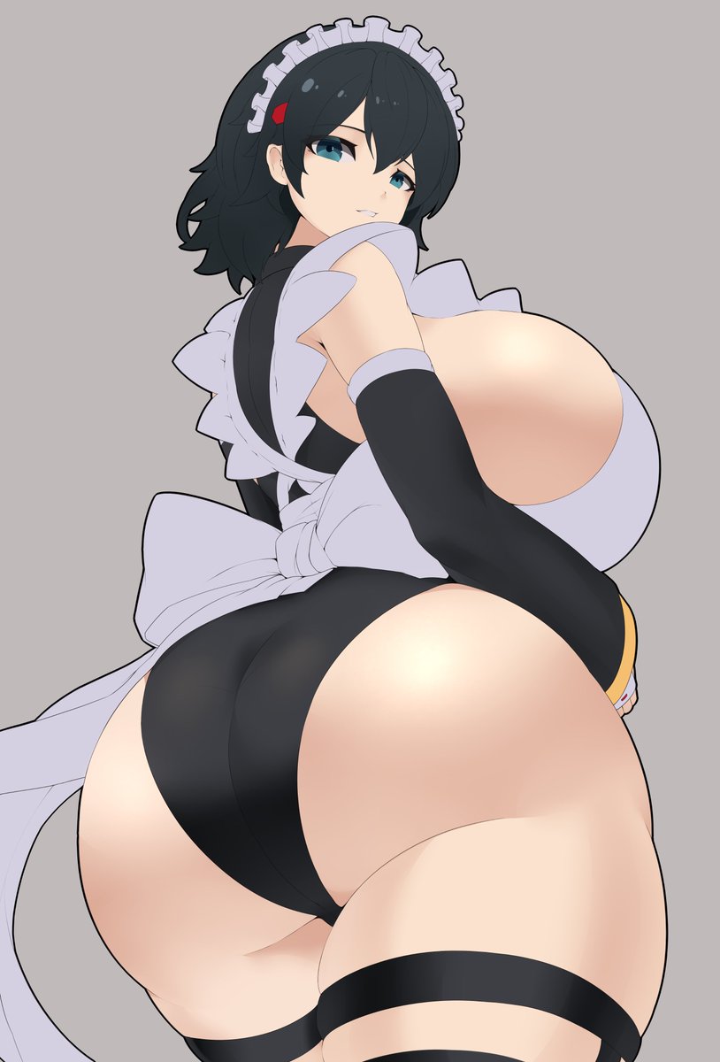 1girls alternate_ass_size alternate_breast_size ass breasts butt female_focus female_only iroha kunoichi large_breasts looking_at_viewer maid maid_headdress ninja pockyland samurai_shodown shy shy_expression snk stockings