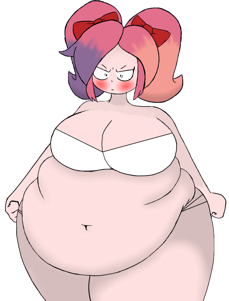 bbw belly bikini breasts fat fat_woman female female_focus female_only glitch_productions morbidly_obese obese obese_female overweight overweight_female pink_hair saiko_bichitaru_(smg4) smg4 solo solo_female solo_focus transparent_background white_bikini