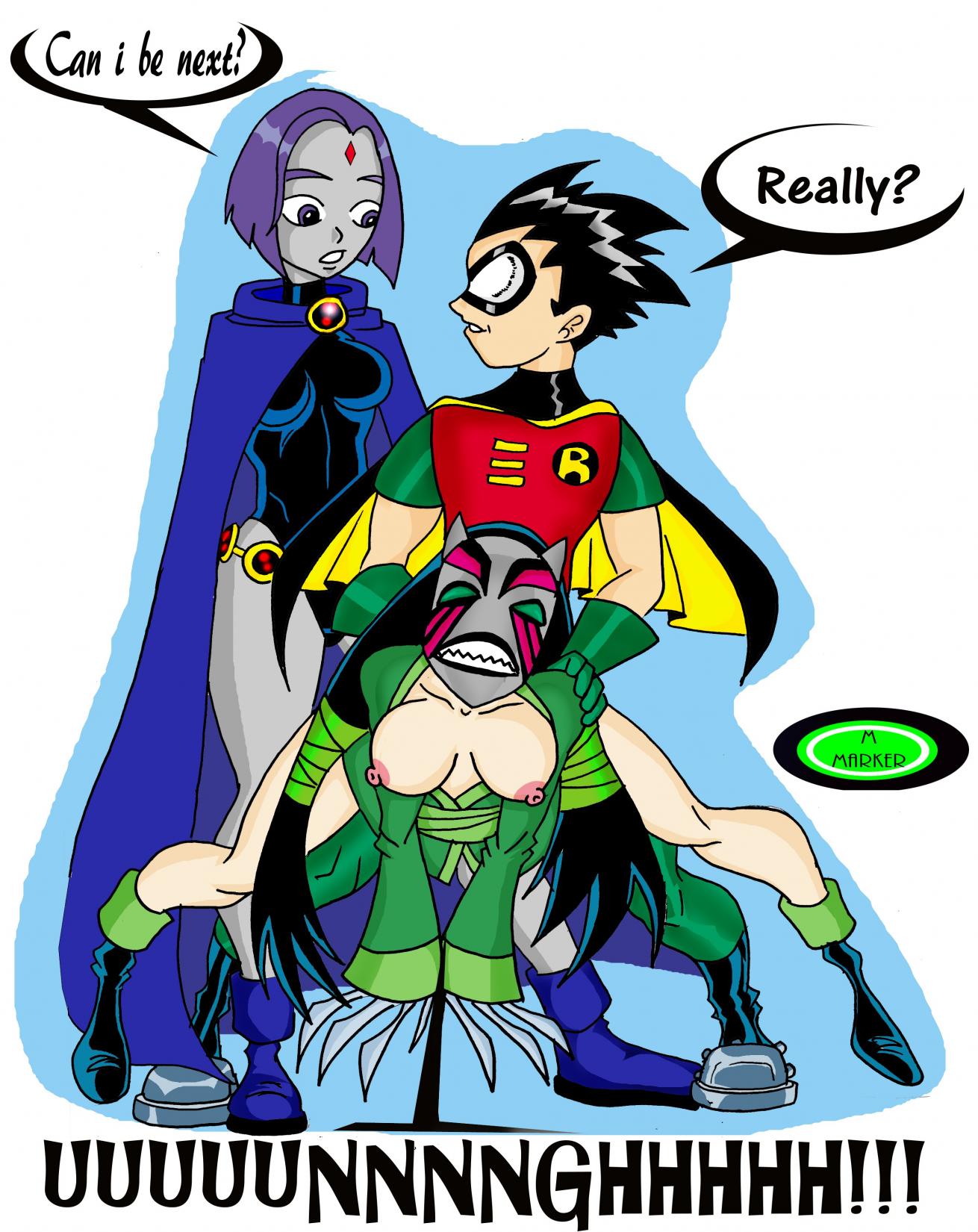 cheshire dc dc_comics dick_grayson female human jade_nguyen m_marker male rachel_roth raven_(dc) robin_(dc) robin_(dick_grayson) straight straight_hair teen_titans