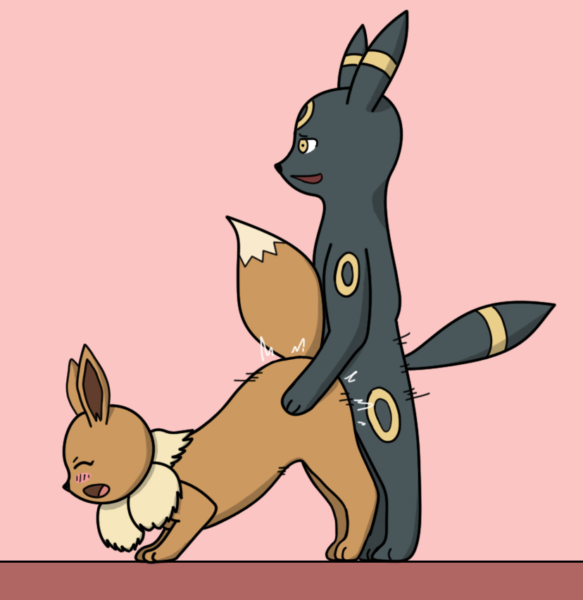 all_fours ambiguous_gender ambiguous_penetration blush doggy_style duo eevee eeveelution feral from_behind_position nintendo penetration pokémon_(species) pokemon pokemon_(species) raian sex umbreon video_games