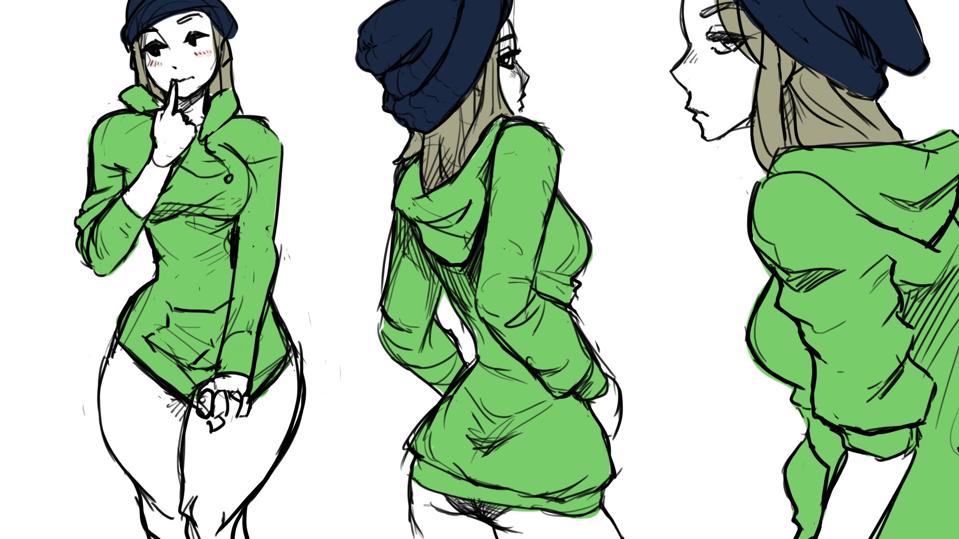 ass, breasts, female, green shirt, legs, panties, telepurte, underwear