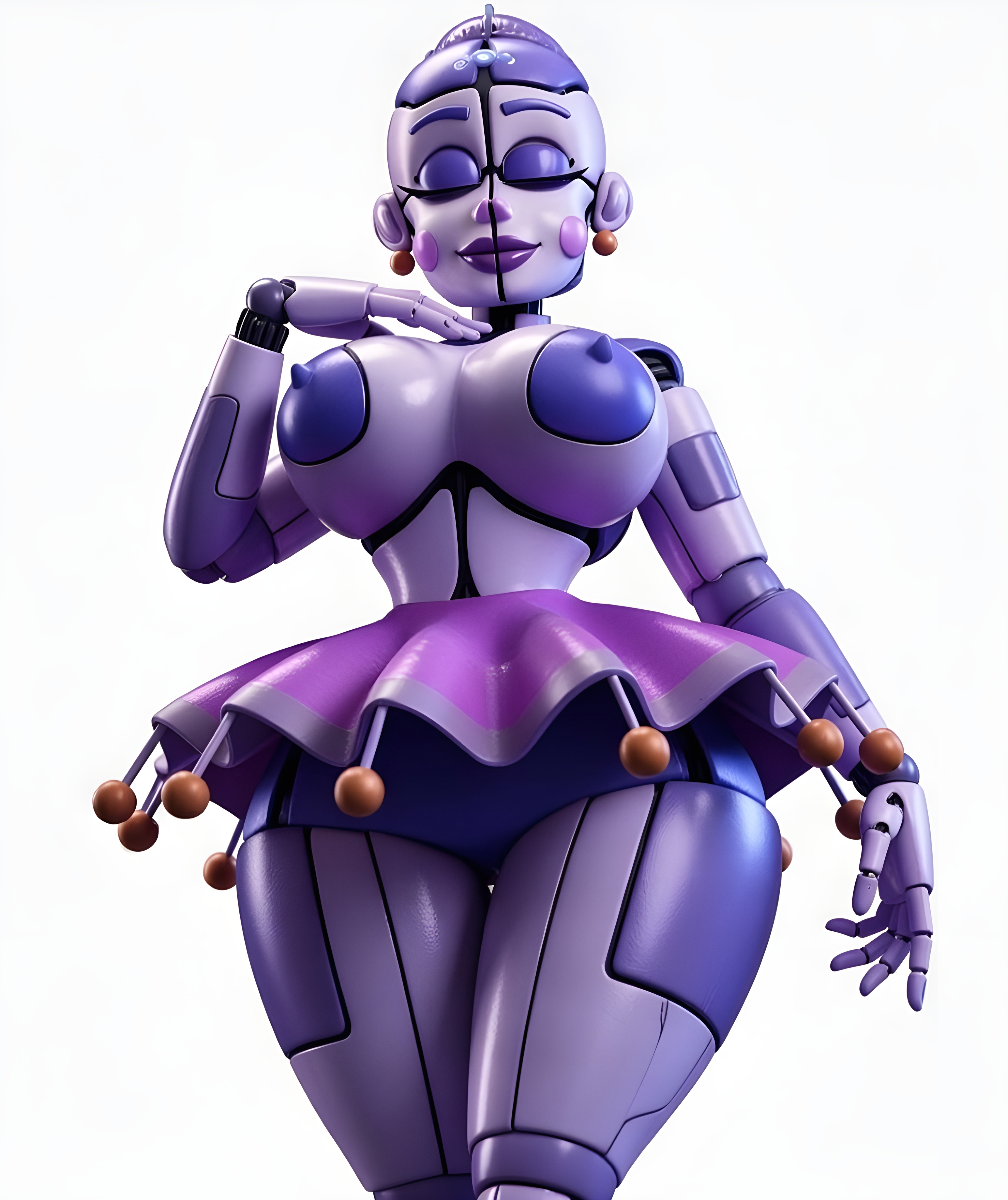 1girls, ai generated, animatronic, animatronic female, animatronic girl, ballerina, ballora, ballora (fnafsl), big ass, big breasts, big butt, brasil louco, bubble ass, bubble butt, female, female only, five nights at freddy's, five nights at freddy's: sister location, full body, fully clothed, huge breasts, robot, robot girl, robot humanoid, scottgames, seducing, seducing viewer, seductive, seductive look, seductive pose, seductive smile, sexy, sexy body, sexy pose, simple background, solo, solo female, solo focus, steel wool studios, tagme, voluptuous, white background