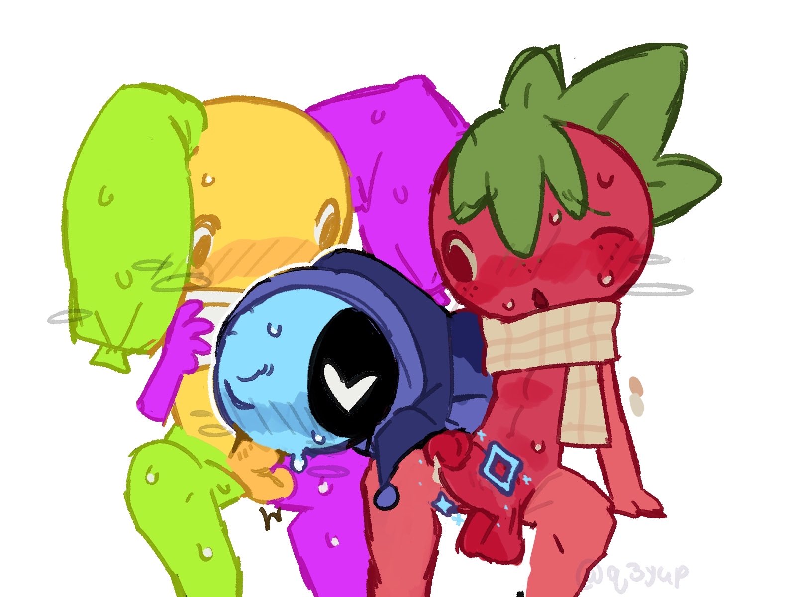 astro (dandy's world), chibi, dandy's world, gay, looey (dandy's world), male, male only, penis, q3yup, sprout (dandy's world), tagme, trio