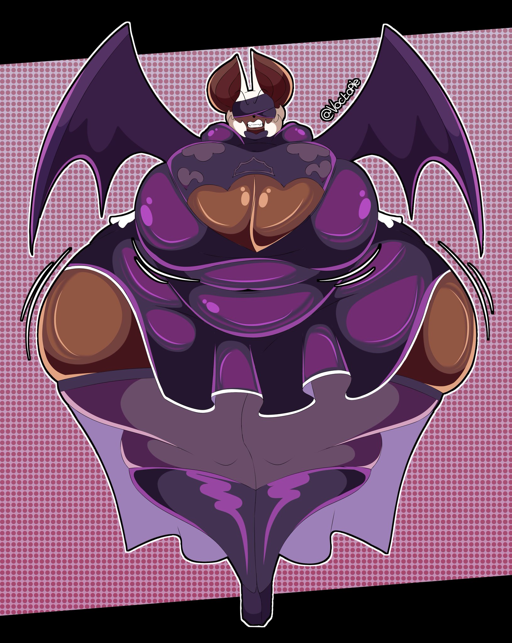 1girls, angry, angry female, bat, bat wings, big breasts, big thighs, blindfold, blindfolded, blindfolded female, chubby, chubby belly, chubby female, cleavage, clothed, clothed female, clothing, curvaceous, curvaceous body, curvaceous female, curvaceous figure, curvaceous hips, curvaceous thighs, curves, curvy, curvy body, curvy female, curvy figure, curvy hips, enormous breasts, enormous thighs, fat, fat female, female, female focus, female only, giant breasts, giant thighs, gigantic breasts, gigantic thighs, glistening, glistening body, glistening breasts, glistening skin, glistening thighs, gritted teeth, gritting teeth, huge breasts, huge thighs, hyper, hyper breasts, hyper thighs, large breasts, large thighs, massive breasts, massive thighs, no sex, purple clothes, purple clothing, rouge the bat, sega, sharp teeth, solo, solo female, solo focus, sonic (series), sonic the hedgehog (series), voctopie, voluptuous, voluptuous body, voluptuous female