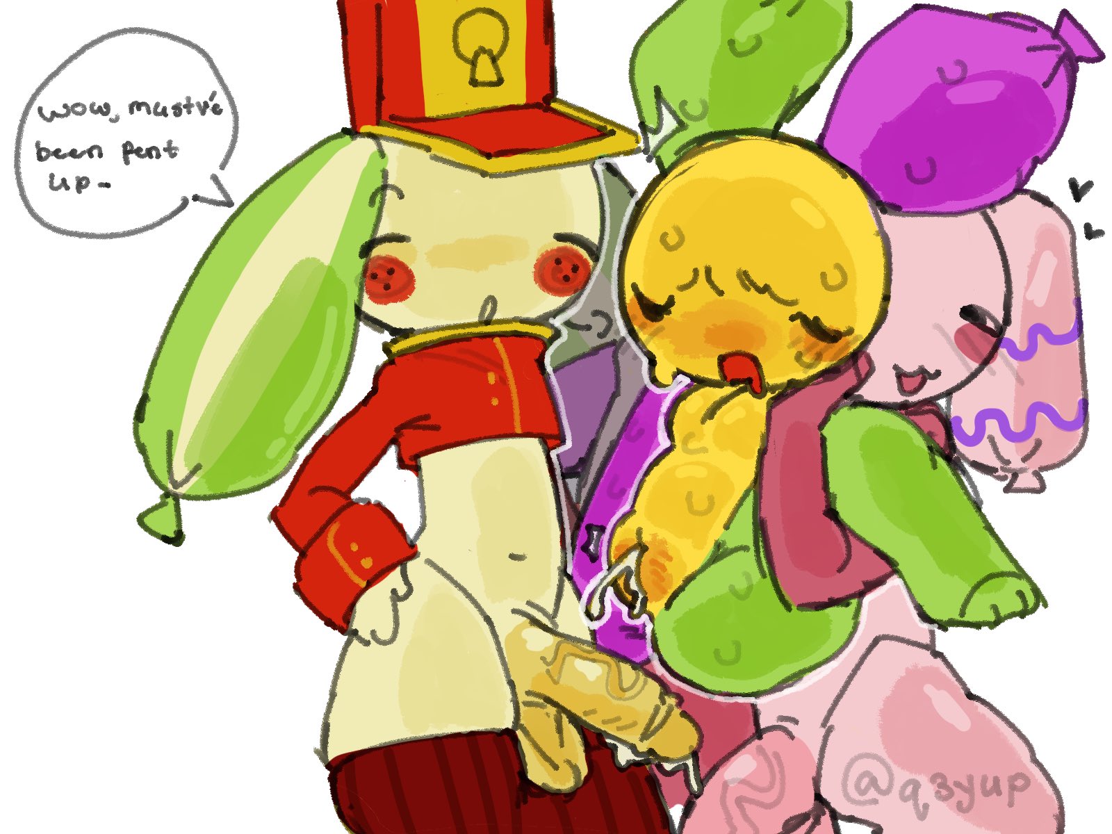 cuntboy, dandy's world, gay, looey (dandy's world), male, male only, marching band looey, no human, no humans, no-human, non-human, non-human only, q3yup, selfcest, swirling mix up looey, tagme