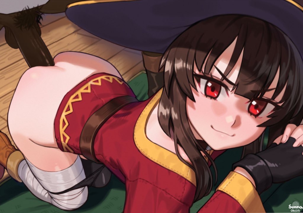 anal, anal sex, ass, assfuck, buttsex, dark-skinned male, female, konosuba, male, megumin, nilsunna, red clothes, sex