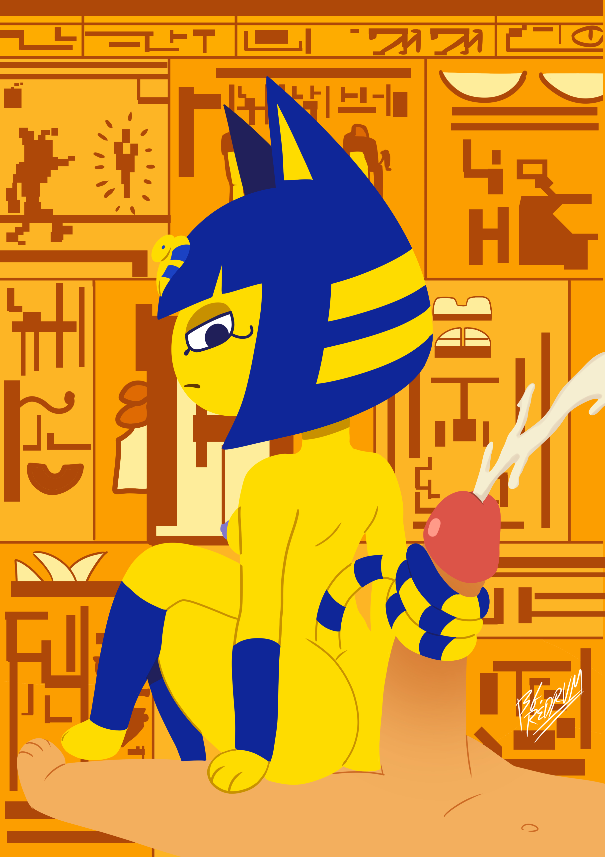 1boy, 1girls, 2021, accurate art style, animal crossing, ankha, ankha ride (minus8), ass, bgredrum, cat ears, cat girl, cat tail, catgirl, feline, female, femdom, male, nintendo, penis, tail, tailjob, thighs