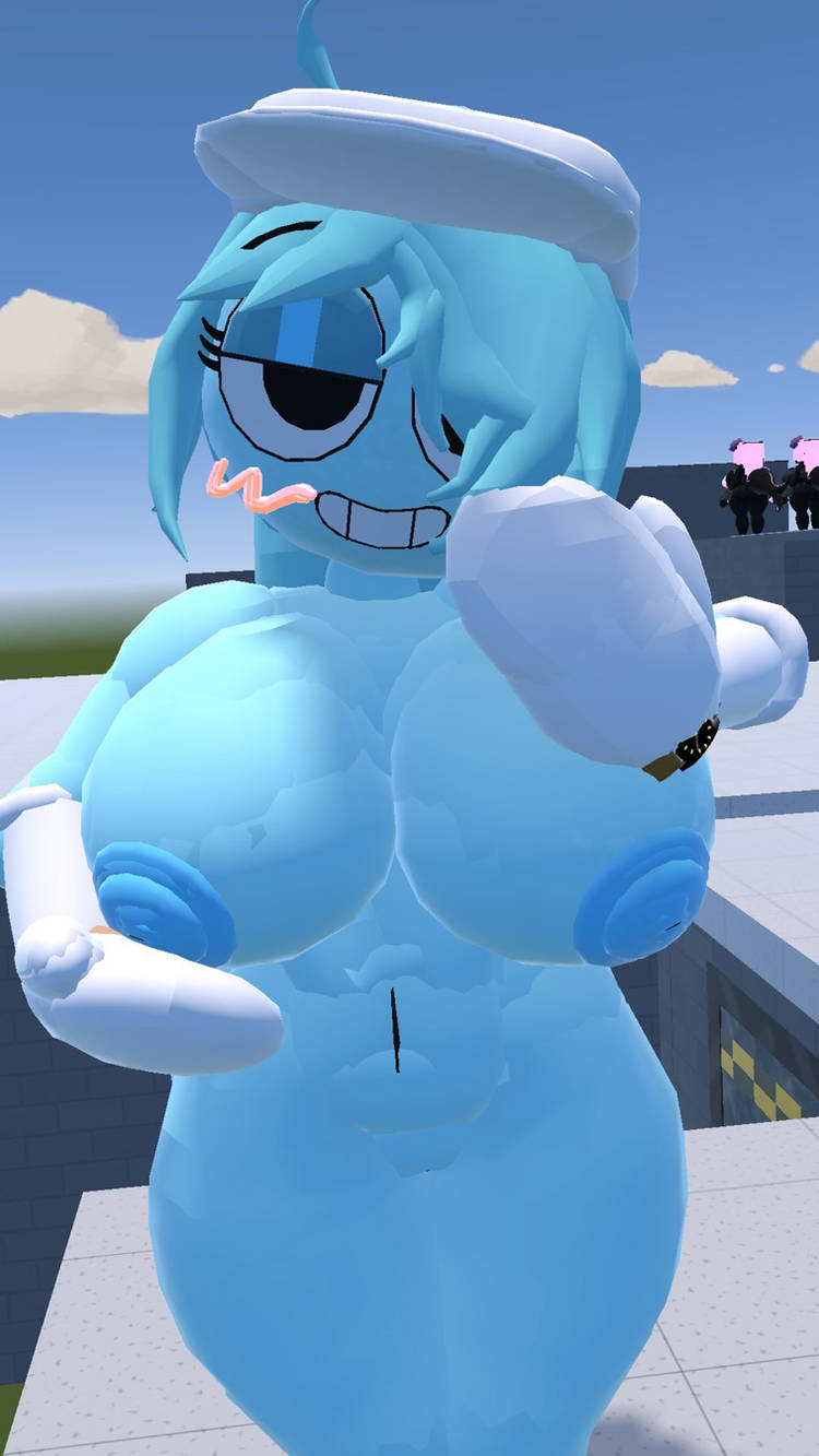 big breasts, big titties, blush, boobs out, breasts, breasts out, connie (dandy's world), dandy's world, ghost girl, ghost nipples, hand on boob, hand on breast, hyper, hyper breasts, large boobs, large breasts, large tits, looking at viewer, naked, naked boobs, naked breasts, naked tits, nude, nude breasts, nude tits, rec room, showing off, smug face, tits exposed, tits out, titties, titties out