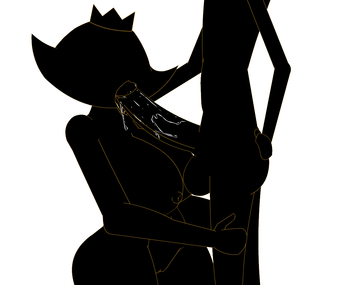 animated, black body, black skin, color, colored, fellatio, game and watch, ms. game and watch, nintendo, tagme, tvcomrade123, white background