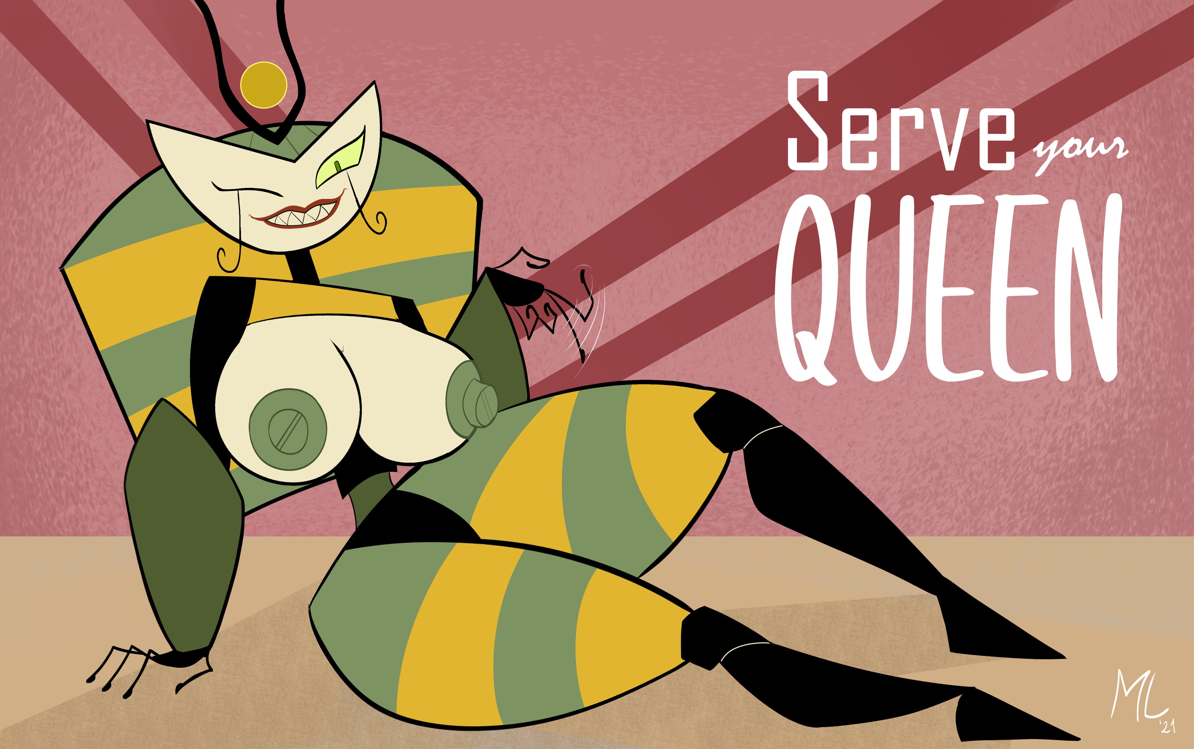 1girls, ameizing lewds, big breasts, big nipples, breasts, busty, female, female only, green eyes, green nipples, machine, my life as a teenage robot, nipples, queen vexus, robot, robot girl, smooth skin, solo, solo female, thick legs, thick thighs, vexus