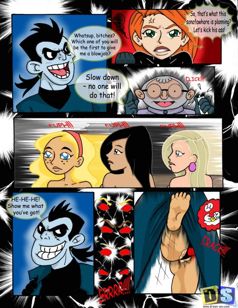 comic disney dr._drakken drawn-sex.com english_text female kim_possible kimberly_ann_possible male multiple_girls speech_bubble text ujinko