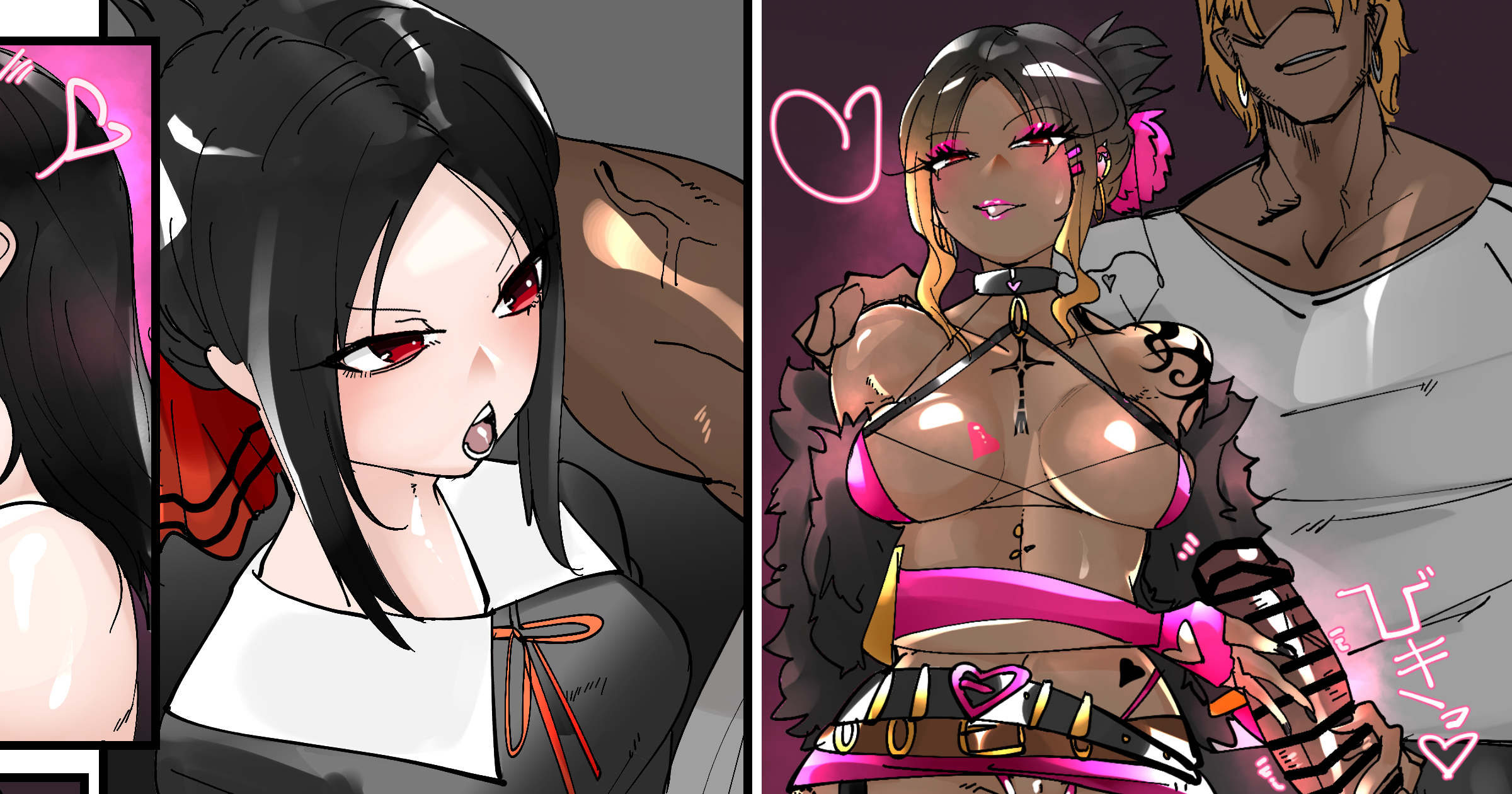 1girls, ass, bar censor, before and after, bimbo, bimbofication, blonde hair, brainwashing, breast expansion, breast growth, breast growth (enlargement), breasts, censor bar, censored, corruption, dark persona, dark skin, dark-skinned female, dark-skinned male, ebonization, female, ganguro, gyaru, gyarufication, kaguya-sama wa kokurasetai ~tensai-tachi no renai zunousen~, large ass, large breasts, male, manzoku ippon, penis, race swap, shinomiya kaguya, thick thighs, transformation, wide hips