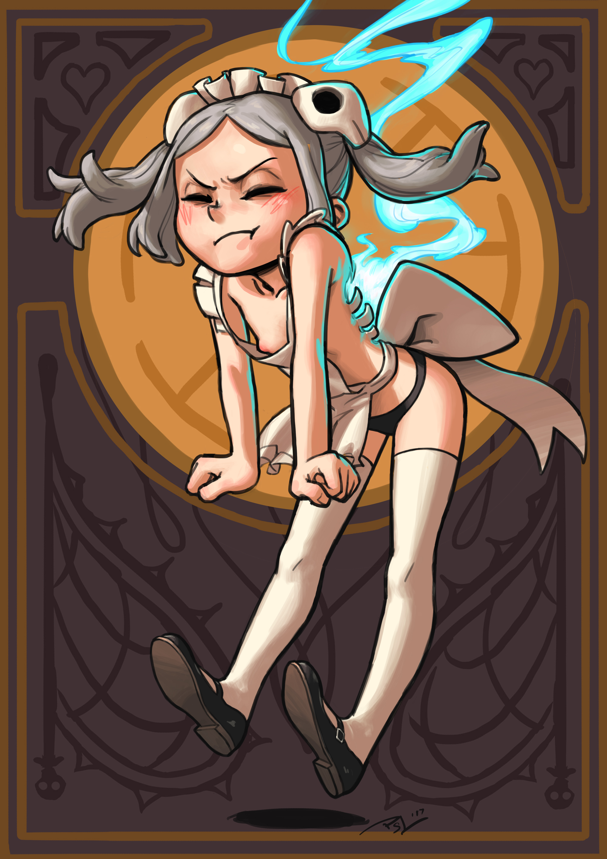 apron, bloody marie, female, flats, maid, mary janes, petite, pumpkinspicelatte, shoes, skullgirls