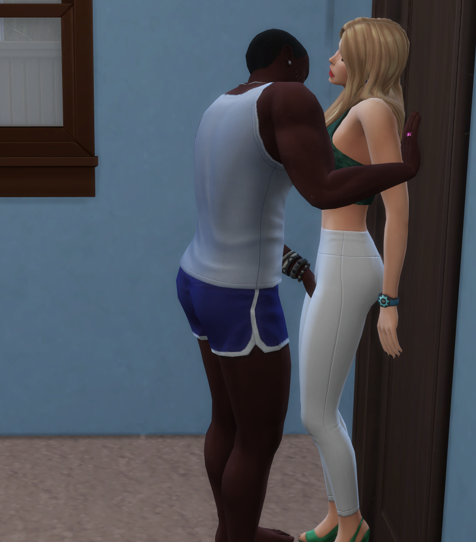 blonde_hair dark_skin dubious_consent imminent_rape interracial light_skin sims4