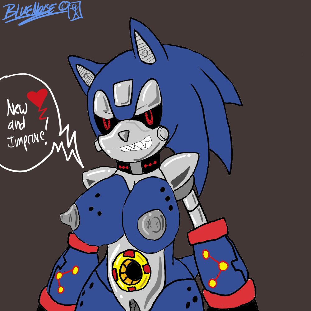 anthro bluenoise breasts female female_only metal_sonic metal_sonique pussy robot robot_girl rule_63 sega solo solo_female sonic_(series)