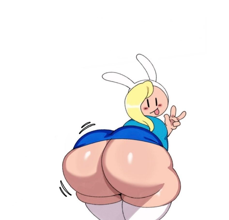 1girls adventure_time adventure_time:_fionna_&_cake ass bent_over big_ass blonde_hair bubble_butt child_bearing_hips clothing edit edited fat_ass female fionna_the_human_girl huge_ass looking_at_viewer peace_sign skirt solo sssonic2 tagme thick_thighs thighhighs tongue tongue_out wide_hips