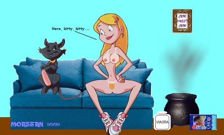 1990s 1999 1boy 1girls 20th_century archie_comics bikini_tan blonde_hair blonde_pubic_hair blue_eyes cauldron couch english_text full_body hands_on_hips imminent_bestiality indoors long_hair morstan naked_female naked_sneakers penis pubic_hair sabrina:_the_animated_series sabrina_spellman sabrina_the_teenage_witch salem_saberhagen sitting skinny smile sneakers sneakers_only spread_legs tanline uncensored viagra witch zoophilia