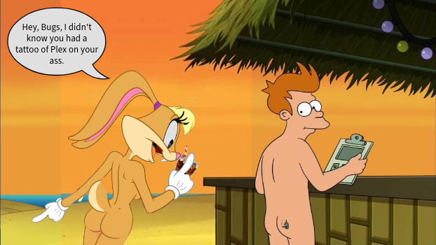 20th_century_fox 20th_century_studios butt crossover edit futurama lola_bunny looney_tunes nude philip_j._fry tagme the_looney_tunes_show warner_brothers