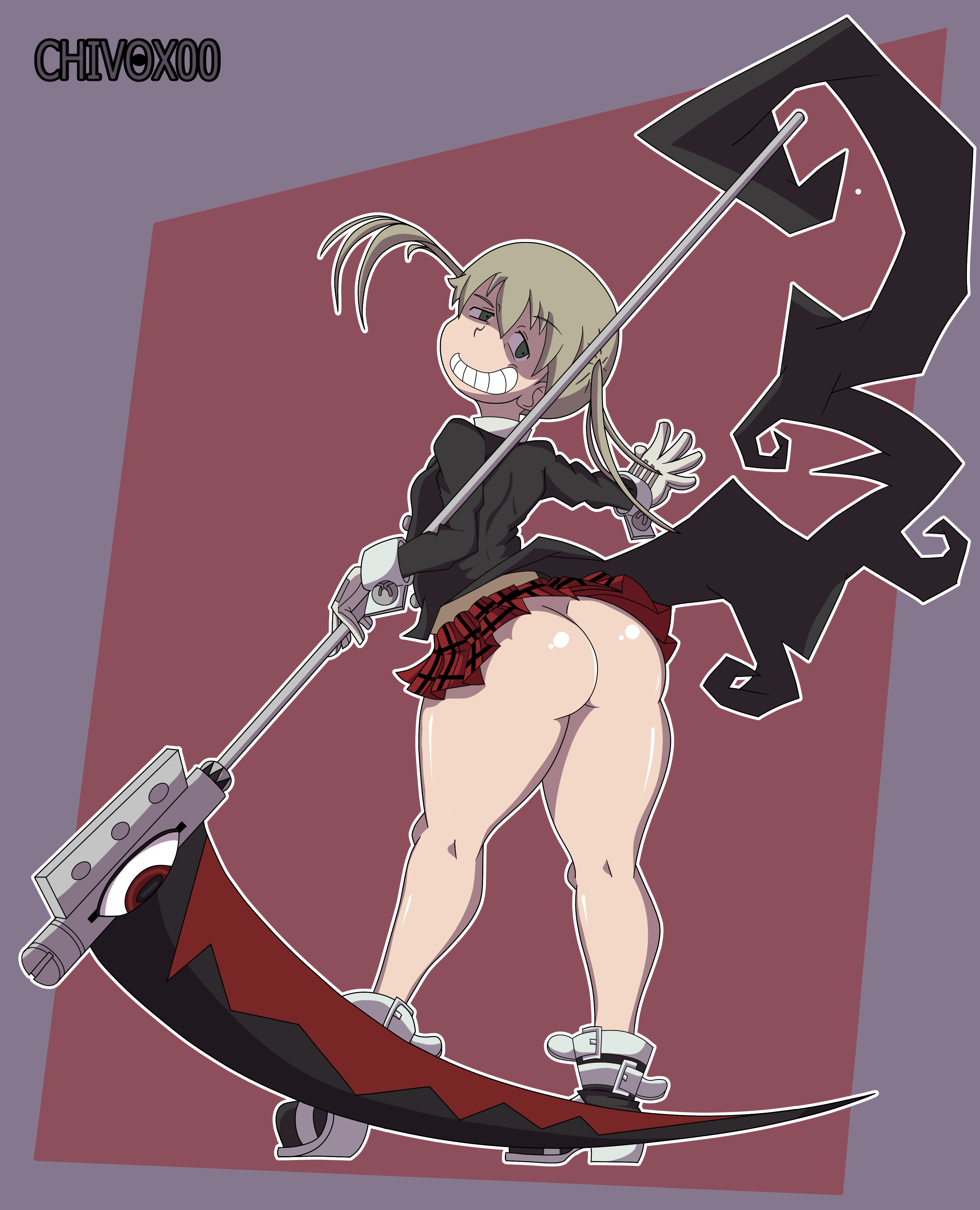 1girls, ass, ass crack, big ass, big butt, bottomless, butt crack, chivox00, female, maka albarn, soul eater, thick thighs, upskirt