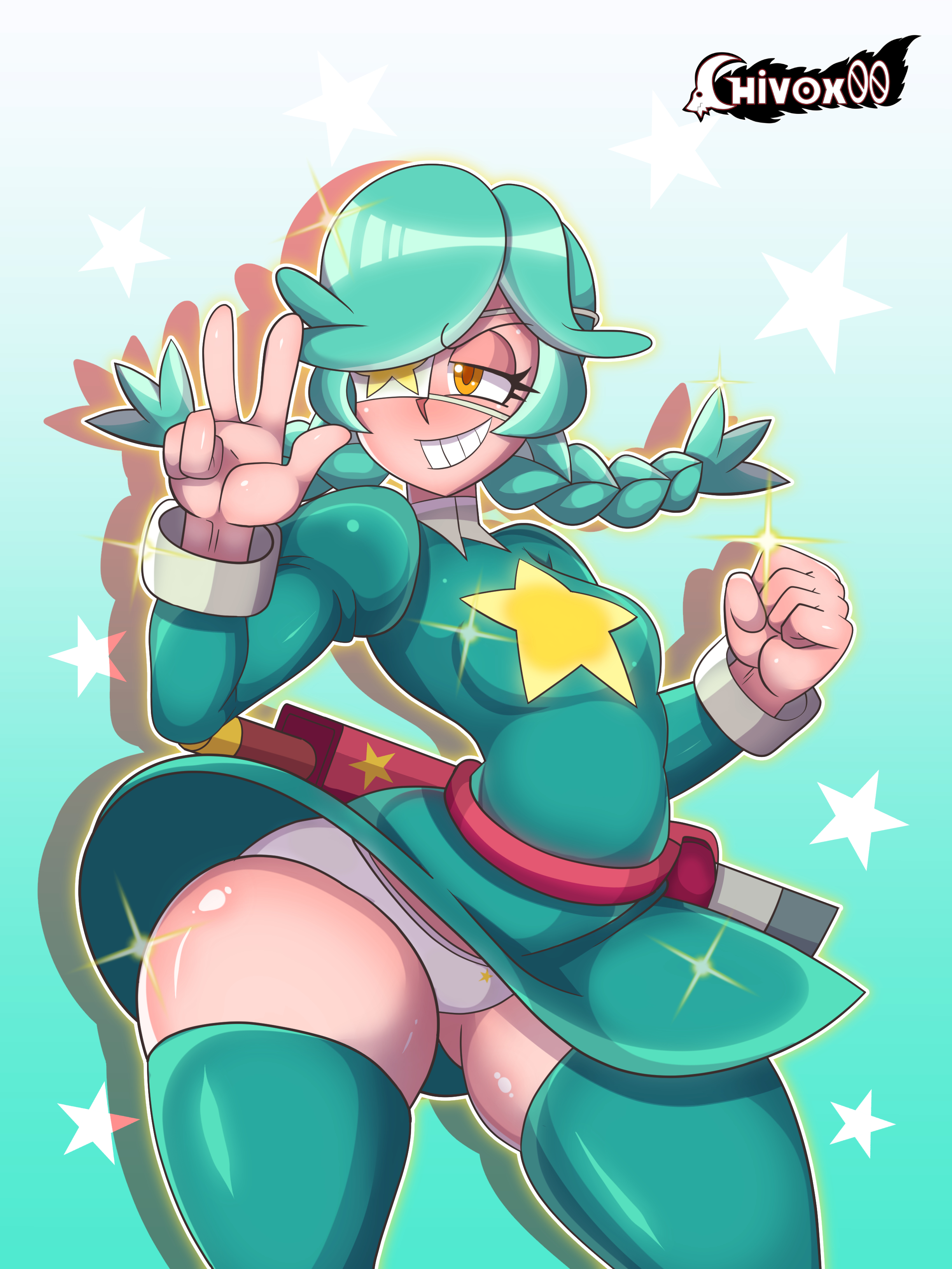 1girls, annie (skullgirls), chivox00, exposed panties, female, skullgirls, thick thighs
