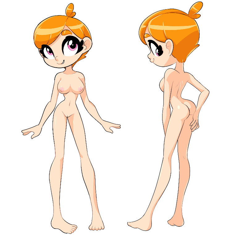 1girls 2021 ass breasts feet hi_res jude_(thousandarms) long_hair long_legs nipples nude orange_eyes orange_hair original pose pussy short_hair sideboob thousandarms transparent_background vagina