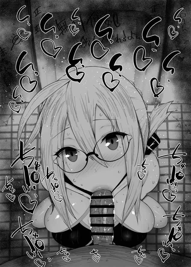 1boy, 1girls, artoria pendragon, bare shoulders, big breasts, big penis, black and white, blowjob, blush, breasts, censored, dark skin, dark-skinned male, detailed background, drooling, eyelashes, fate (series), fate/grand order, fellatio, female, glasses, heart, human, indoor, inside, interracial, kurotama, looking at viewer, male, male pov, mysterious heroine x (alter), mysterious idol x (alter) (fate), oral, oral sex, penis, ponytail, room, saliva, shiny, shiny skin, short hair, sketch, sound effects, squatting, sweat, swimsuit, text, tied hair, vein, veins, veiny, veiny penis