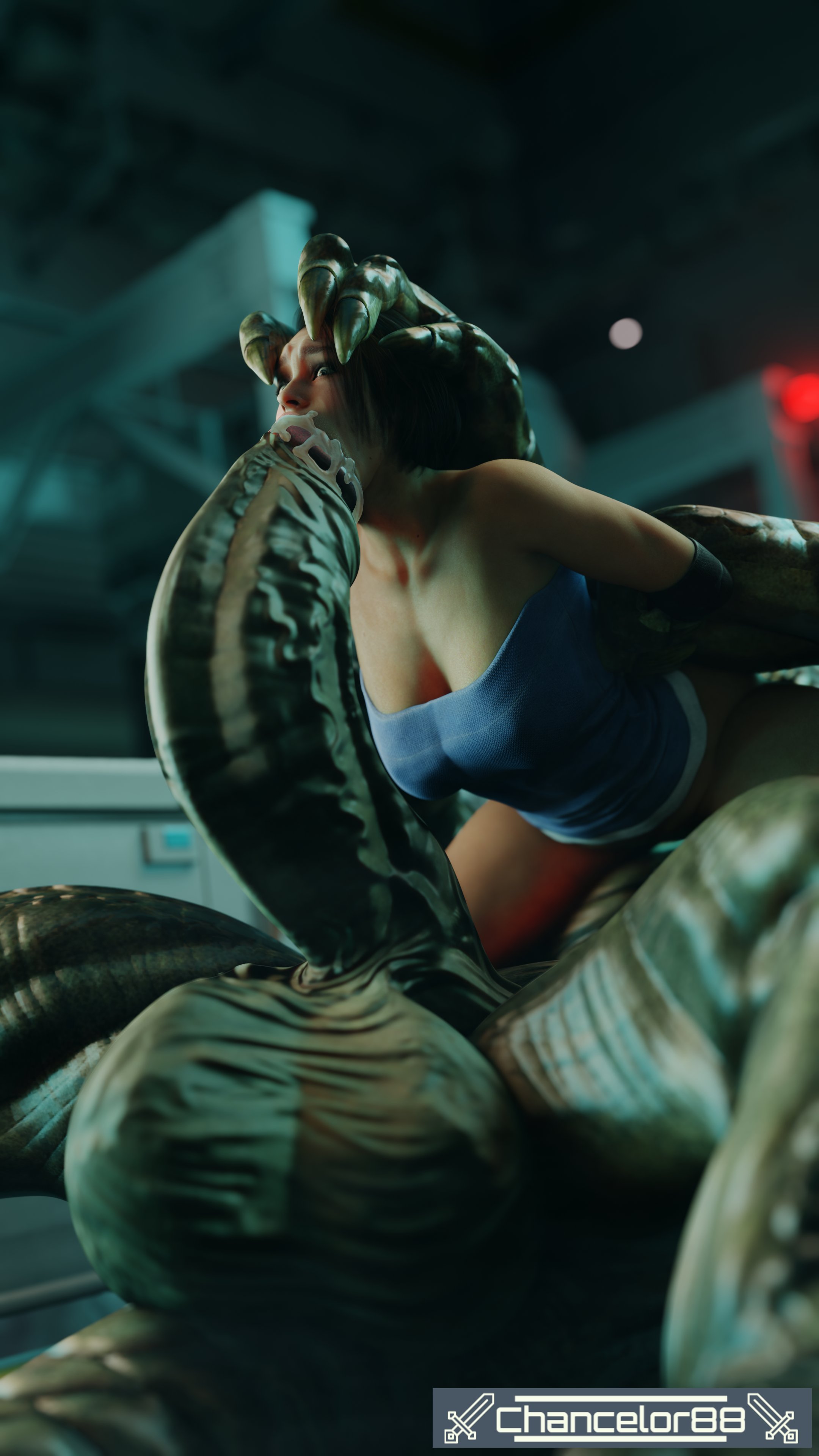 1boy, 1girls, 1monster, 3d, 69, 69 position, ass, balls, blowjob, breasts, busty, capcom, chancelor88, fellatio, female, forced deepthroat, head grab, helpless, hourglass figure, huge balls, huge cock, huge monster, huge penis, huge testicles, imminent deepthroat, impossible fit, it'll never fit, jill valentine, jill valentine (sasha zotova), large penis, larger male, licking anus, licking ass, licking pussy, male, monster, no eyewear, oral, oral penetration, oral sex, penis, pussy, rape, resident evil, resident evil 3, resident evil 3 remake, size difference, smaller female, smaller human, surprised, tagme, testicles, throat abuse, throat bulge, throat penetration, tlaloc, unhinged jaw, upside-down, wide hips, worried