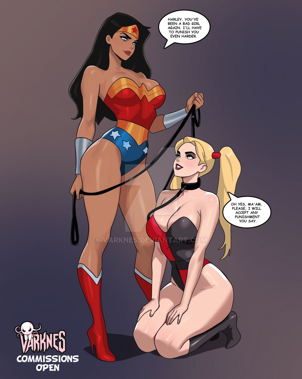 2girls, amazon, batman (series), big ass, big breasts, big thighs, breasts, curvaceous, curvy, curvy figure, dc, dc comics, diana of themyscira, digital media (artwork), feet, female, female only, harley quinn, hips, huge ass, huge breasts, huge thighs, justice league, large ass, large breasts, large thighs, light skin, light-skinned female, mature, mature female, slim waist, thick, thick hips, thick legs, thick thighs, thighs, varknes, voluptuous, waist, wide hips, wide thighs, wonder woman, wonder woman (series)