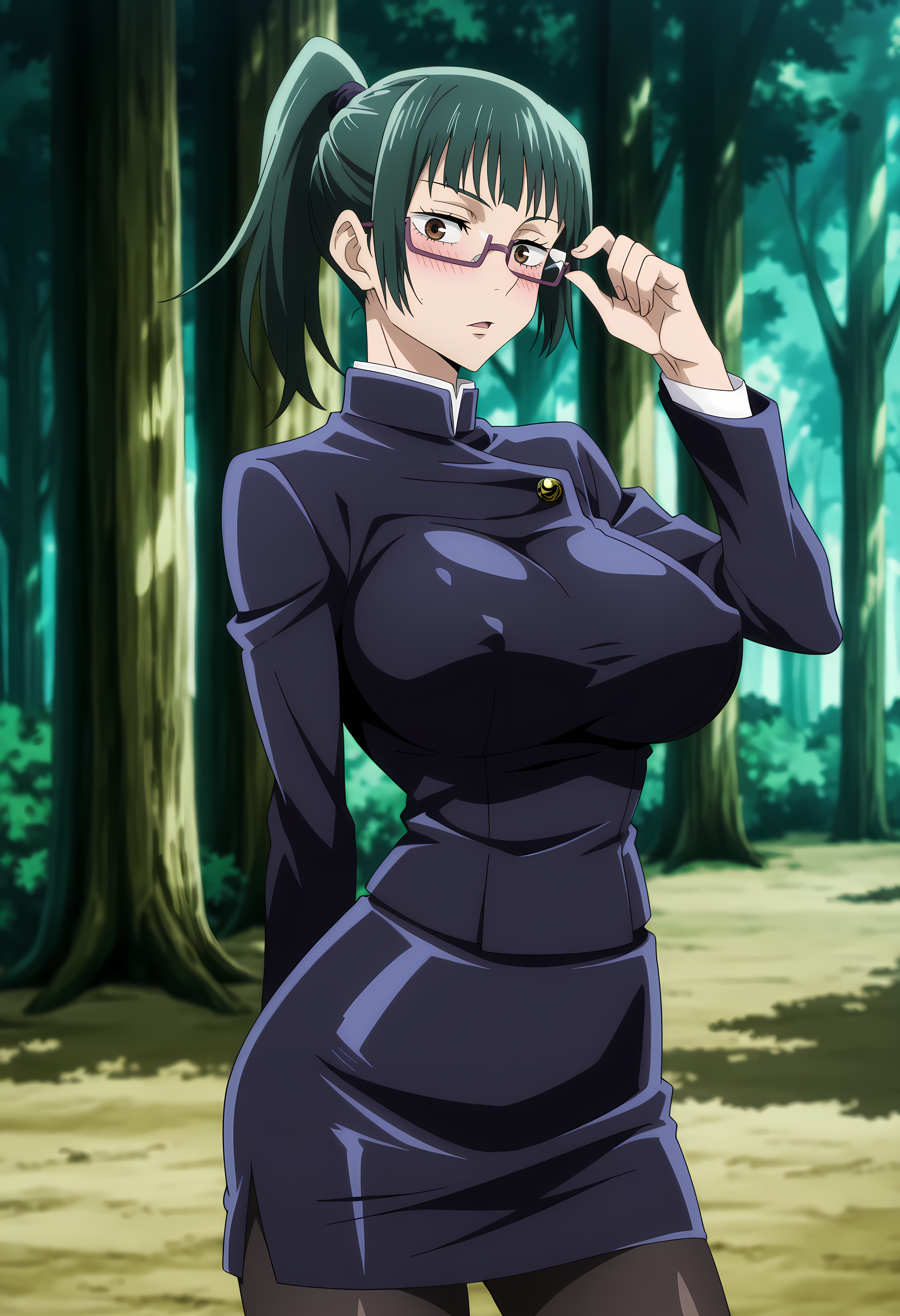 1girls, ai generated, aindroidparanoid, ass, big ass, big breasts, big butt, breasts, busty, butt, curvy, cute, fat ass, female, female only, glasses, hair, hi res, hips, huge ass, huge breasts, human, jujutsu kaisen, large ass, large breasts, legs, maki zenin, narrow waist, school uniform, schoolgirl, schoolgirl uniform, slim waist, tagme, thick ass, thick thighs, voluptuous, waist, wide hips, zenin maki