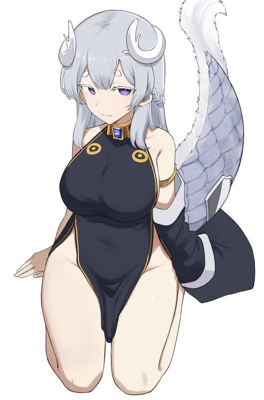 daebom, dragon tail, obj 211 (daebom), purple eyes, war thunder, white hair