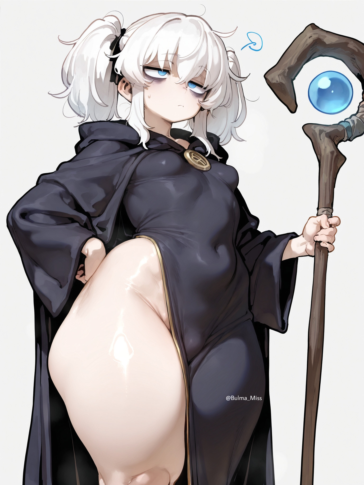 1girls, ai generated, big ass, blue eyes, bubble ass, bubble butt, commission, curvy female, curvy figure, dark souls, dungeons and dragons, elden ring, hand on hip, lily buns, mage, magic user, magical girl, oatmealdood, oblivion, oc, original, pale-skinned female, shortstack, skyrim, small breasts, solo female, solo focus, staff, the elder scrolls, thick ass, thick hips, thick legs, thick thighs, tight clothing, tight fit, voluptuous female, white hair
