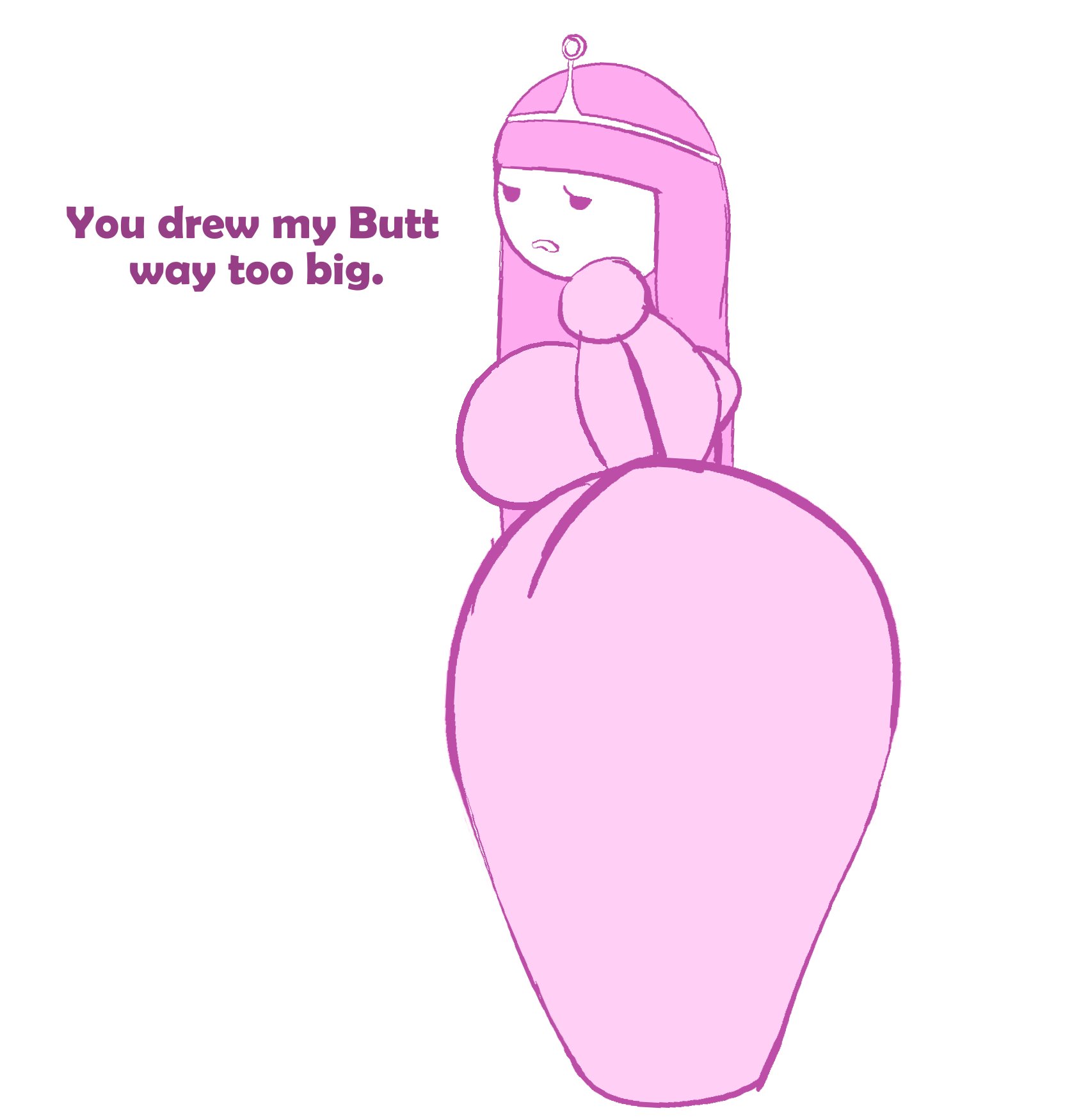 adventure time, allagainstyou, annoyed, large ass, princess bubblegum, source request, stick figure, tagme, white background, wide hips
