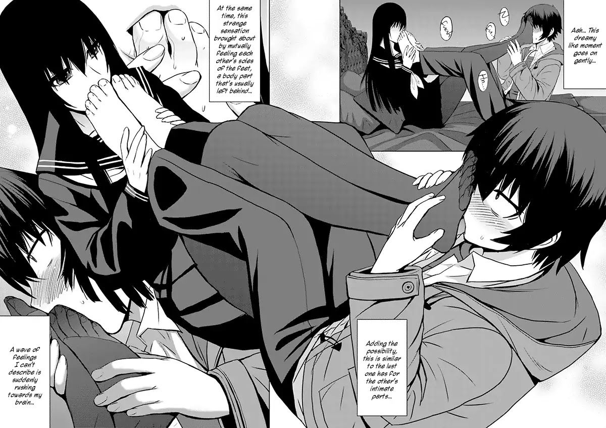 1girl1boy, absurdres, artist request, barefoot, bed, bedroom, black hair, blush, blushing, character request, couple (romantic), couple goals, couple love, dialogue, dialogue box, feet up, foot fetish, foot fetish validation, foot focus, foot grab, foot lick, foot on another's face, foot on face, foot play, foot worship, goals, highres, holding another's foot, horny female, horny male, japanese school uniform, kuro senpai to kuro yashiki no yami ni mayowanai, licking foot, licking toes, long hair, loving couple, loving it, male feet, male foot fetish, manga, manga page, monochrome, mutual foot licking, mutual foot worship, relationship goals, romantic couple, saliva on foot, senpai (kuro senpai), smelling feet, sniffing feet, stockings, sucking toes, toes, wholesome