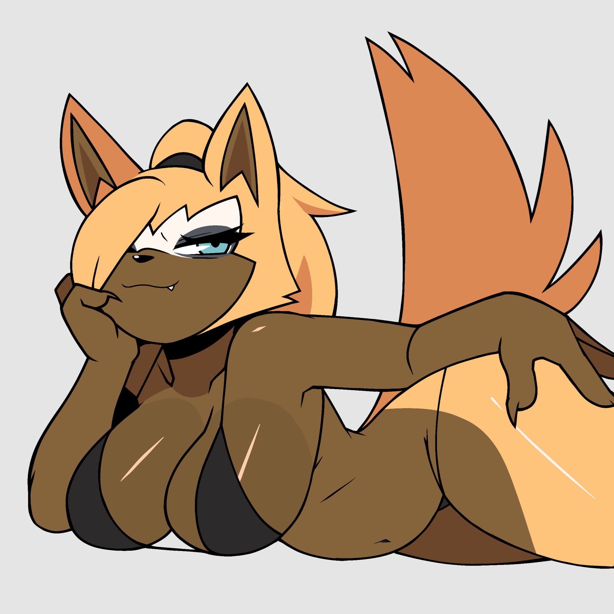 anthro, bangs over one eye, beautiful, bikini, blue eyes, boobs, breasts, canine, claws, clothed, covered breasts, covered nipples, covered pussy, curvaceous, curvaceous female, curves, curvy, curvy figure, dark skin, dark-skinned female, fang, female, fur, furry, furry only, hair tie, hand on chin, hand on hip, hips, huge breasts, idw publishing, laying on side, long fingernails, lying on side, milkers, ponytail, posing, ryuuuk1, seductive look, seductive pose, seductive smile, sega, sharp claws, sharp fingernails, shiny, shiny body, shiny breasts, shiny legs, shiny skin, simple background, skimpy bikini, skimpy clothes, slightly chubby, slightly chubby female, snaggle tooth, solo, sonic (series), sonic the hedgehog (comics), sonic the hedgehog (idw), sonic the hedgehog (series), swimwear, thick thighs, thighs, tits, tummy, voluptuous, voluptuous body, voluptuous female, whisper the wolf, wide hips, wolf, wolf ears, wolf girl, wolf tail, yellow fur