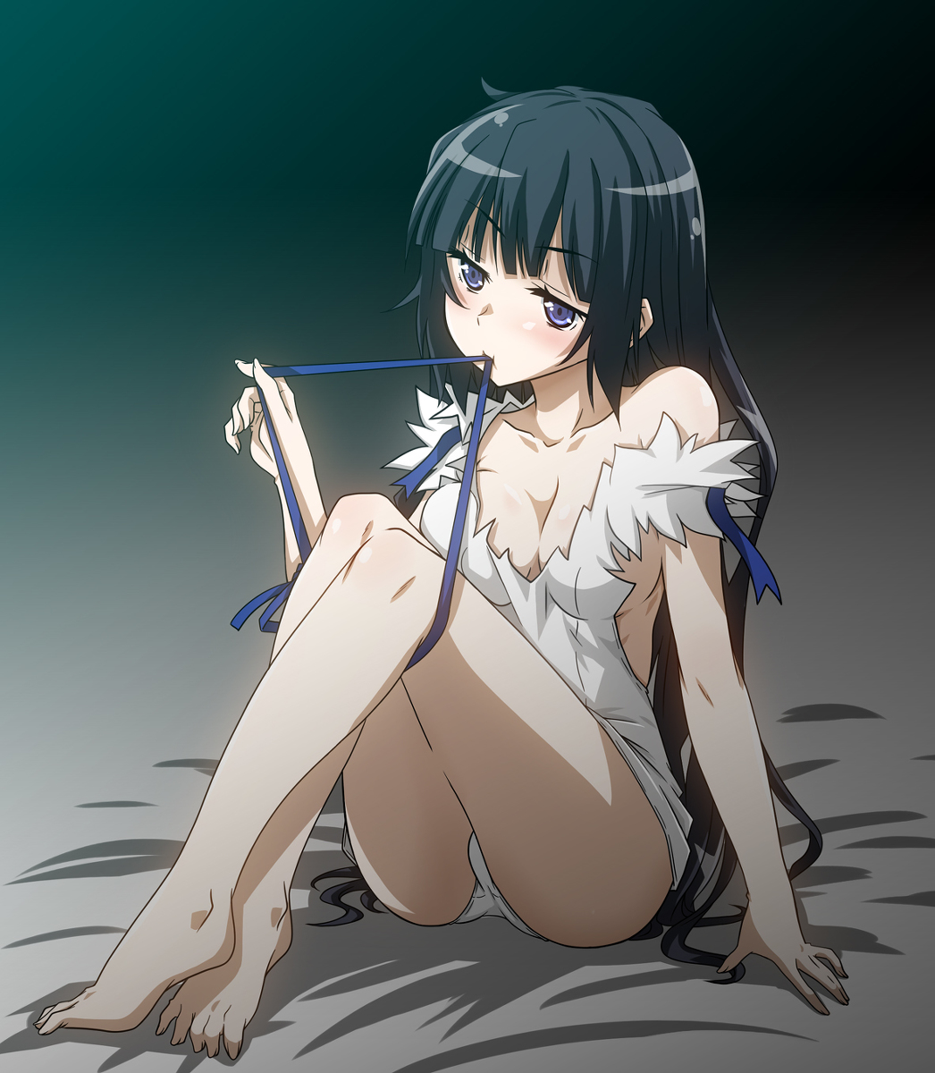 1girls, ass, black hair, blue eyes, breasts, dungeon ni deai wo motomeru no wa machigatteiru darou ka, female, female focus, female only, hestia (danmachi), long hair, panties, pantyshot, solo, tagme, underwear