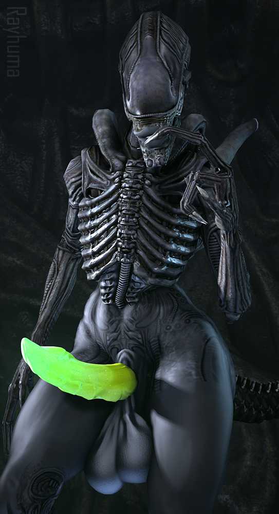 1boy, 2021, 3d, 3d (artwork), alien, alien (franchise), alien humanoid, balls, big balls, big penis, claws, curves, curvy, curvy figure, digital media (artwork), exoskeleton, femboy, genitals, glowing, glowing genitalia, glowing penis, humanoid, large penis, lips, male, male only, male xenomorph, monster, naked, no humans, nude, penis, rayhuma, sfm, sharp fingernails, solo, solo male, source filmmaker, tail, thick thighs, thighs, trap, wide hips, xenomorph