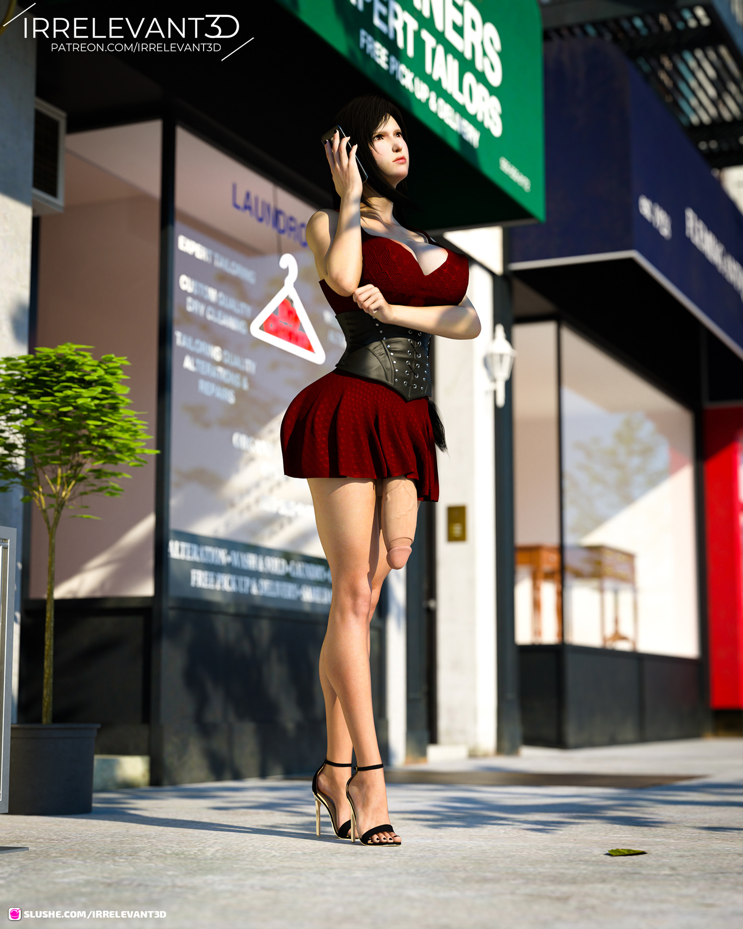 1futa, 3d, big breasts, big penis, breasts, busty, final fantasy, final fantasy vii, final fantasy vii remake, futa only, futanari, high heels, hourglass figure, intersex, irrelevant3d, penis, penis out, standing, tagme, tifa lockhart, veiny penis, wide hips