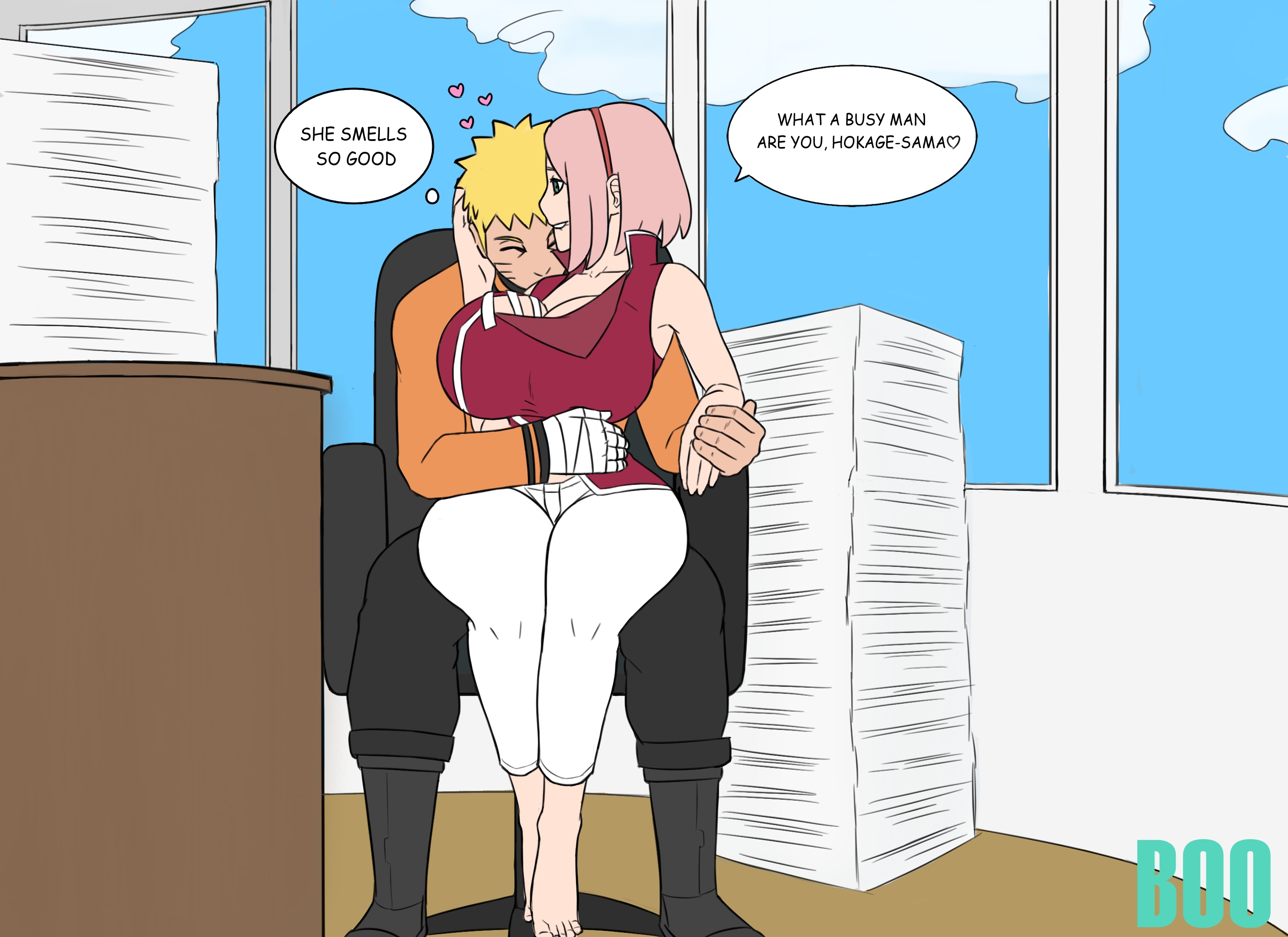big breasts, biggies00, biting lip, boruto: naruto next generations, breasts, busty, cheating, cheating husband, cheating wife, female, naruto, naruto (series), netorare, ntr, sakura haruno, shounen jump, sitting on person, small waist, thick legs, thick thighs, thighs, undressing, uzumaki naruto