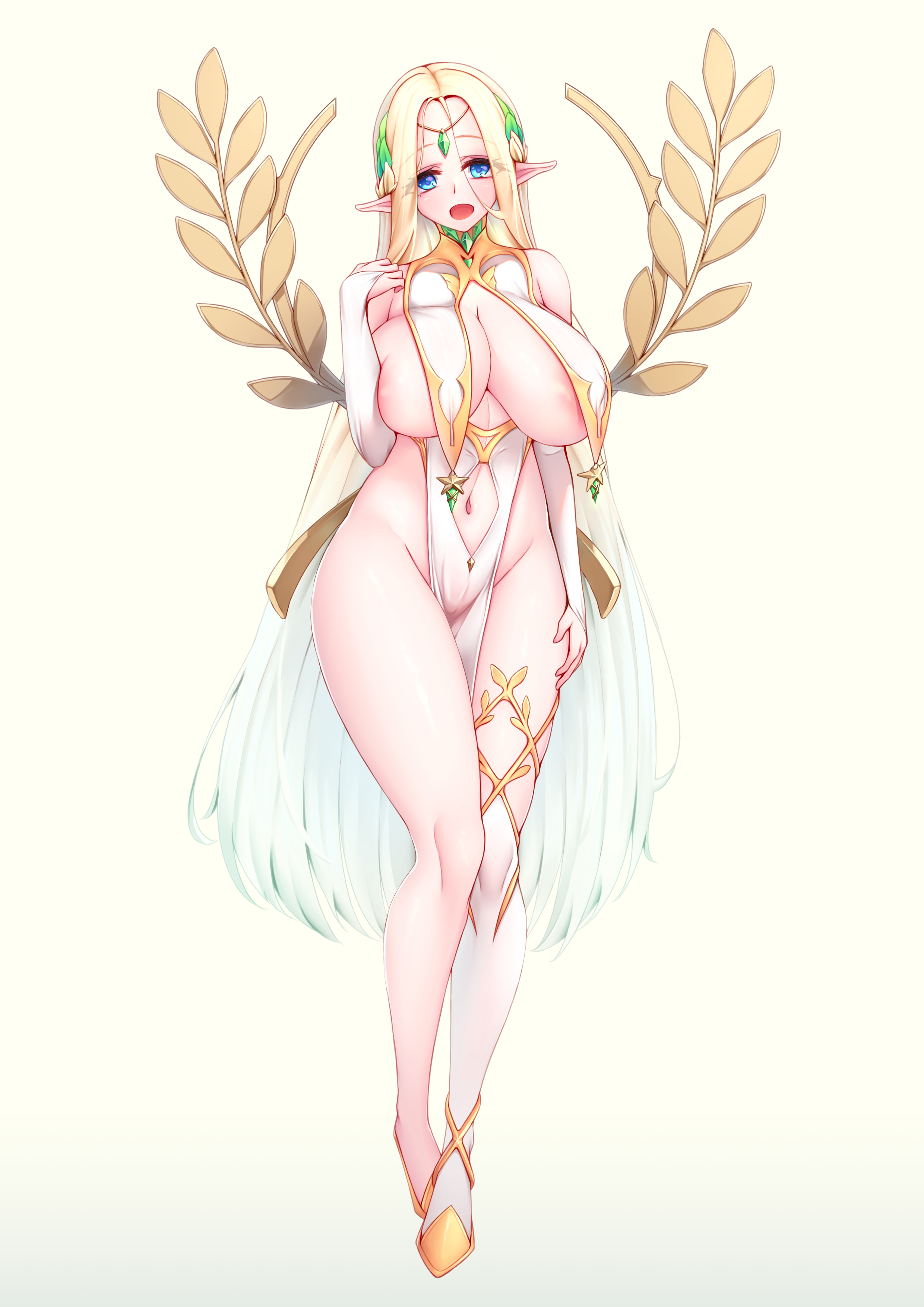 1girls, areolae, armwear, big breasts, blonde hair, blue eyes, bottomwear, breast curtains, breasts, cerestia of life, clothing, curvy, cycy3321, elf ears, female, female only, full body, goddess, heels, hips, huge breasts, large breasts, last origin, legs, long hair, mature, mature female, milf, open mouth, pelvic curtain, plump, pointy ears, solo, solo female, thick thighs, thighs, topwear, voluptuous