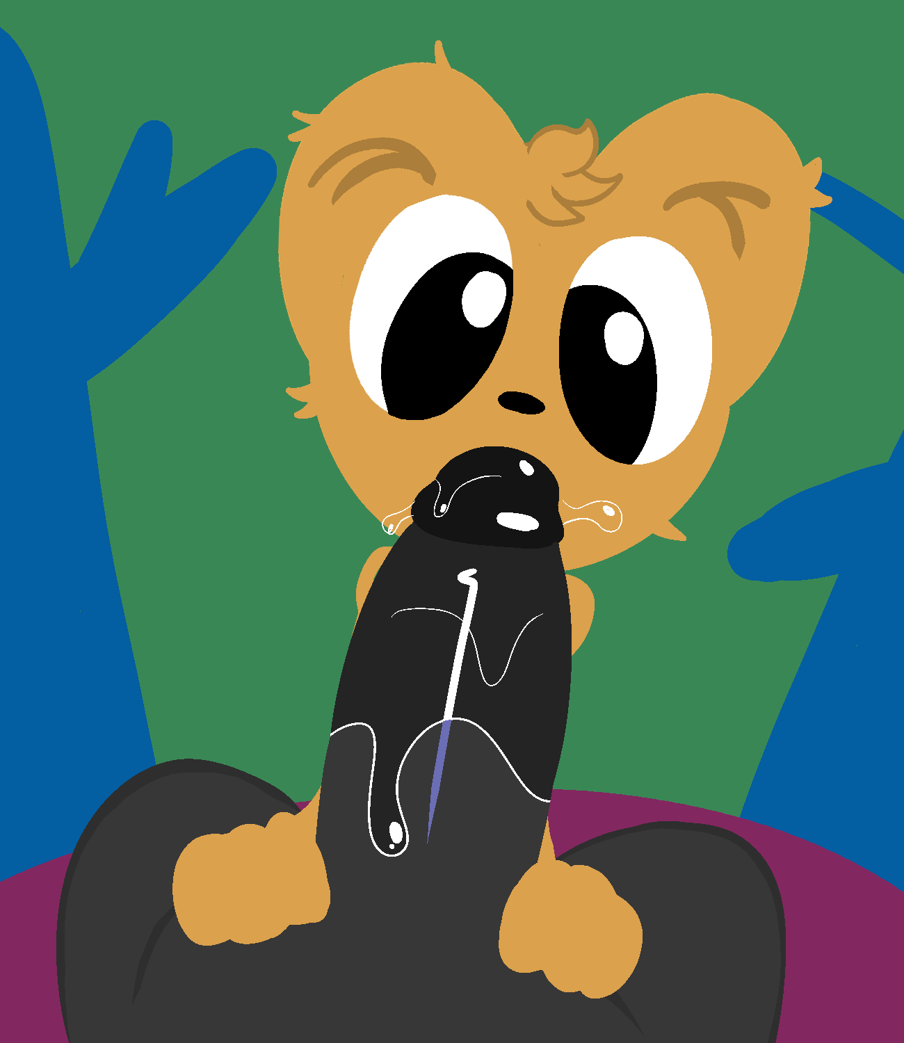 black_eyes brown_fur cute deepthroat fellatio femboy gay mark_m oral oral_sex penis saliva saliva_trail squirrel