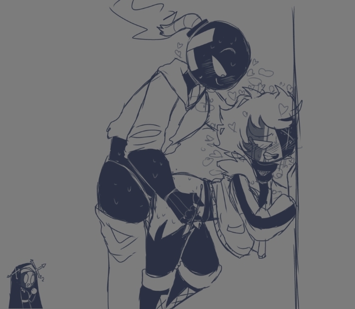 2boys, against wall, ahe gao, ahegao, anal, anal penetration, anal sex, anthro, anthro on humanoid, anthro penetrating, ass, bent over, black body, blush, blushing, bottomless, bubble ass, bubble butt, clothed, clothed sex, clothes, clothing, crying, crying with eyes open, cute, doggy style, dominant male, drool, drooling, eyepatch, female, friday night funkin, from behind, from behind position, gay, heart, hearts, heavy breathing, humanoid, humanoid penetrated, love, male, male on male, male only, male penetrated, male penetrating, male/male, mid-fight masses, multiple boys, multiple males, one eye covered, pants, pants down, ruv (dokki.doodlez), sarvente (dokki.doodlez), steam, submissive male, sweat, sweating, tears, tears of pleasure, white body, whitty, whitty (friday night funkin), whitty (sock.clip), yaoi