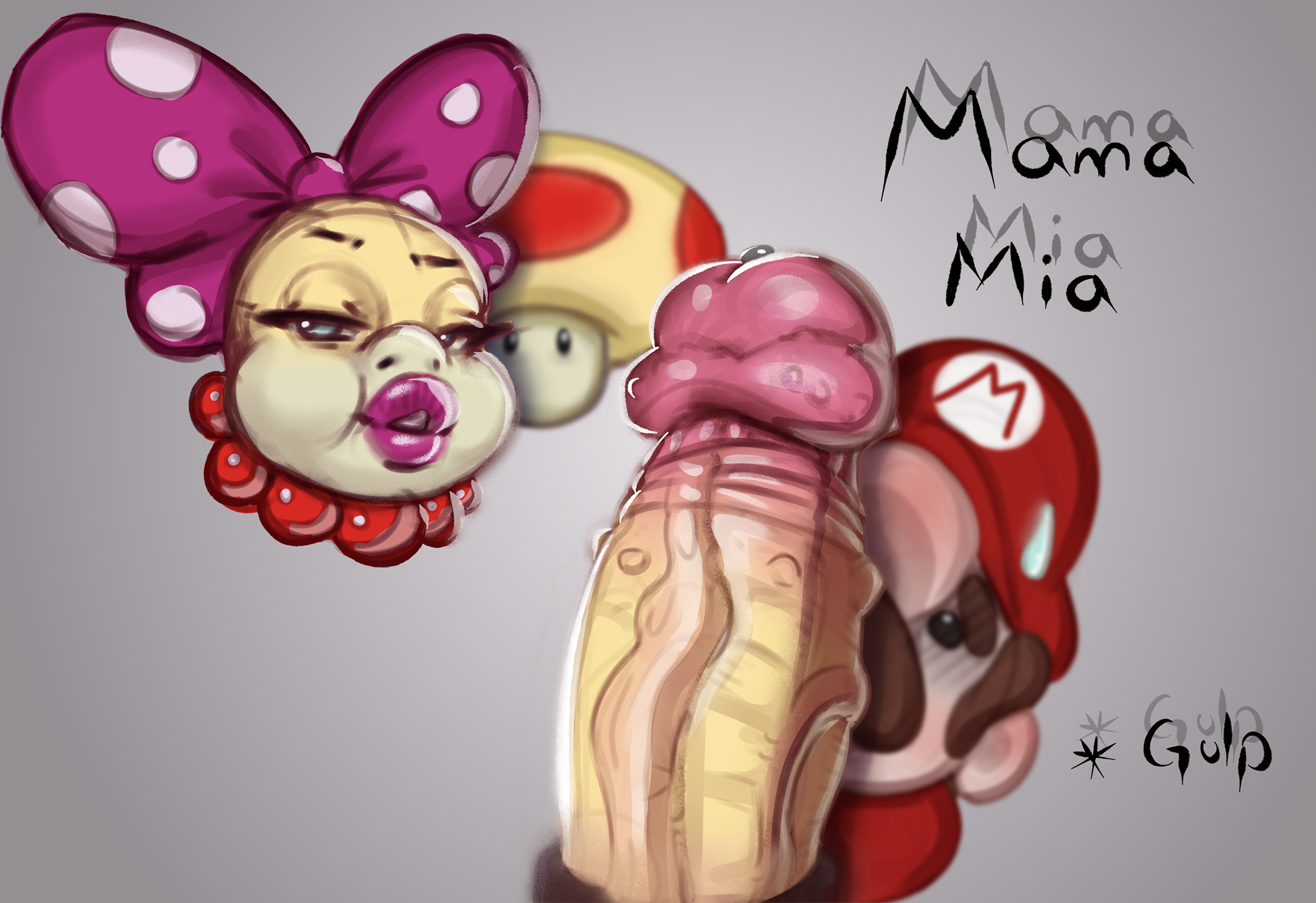 furry, futa on male, futanari, huge cock, intersex, male, mario, mario (series), nintendo, nomad reverse, penis, penis on face, sketch, super mario bros., text, wendy o. koopa