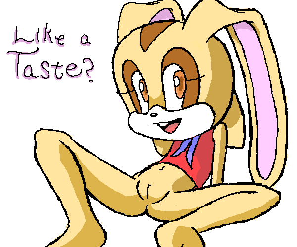 anthro barefoot bottomless cel_shading color cream_the_rabbit female female_only fur furry huge_eyes huge_head pussy rabbit sega solo sonic_(series) tagme toony