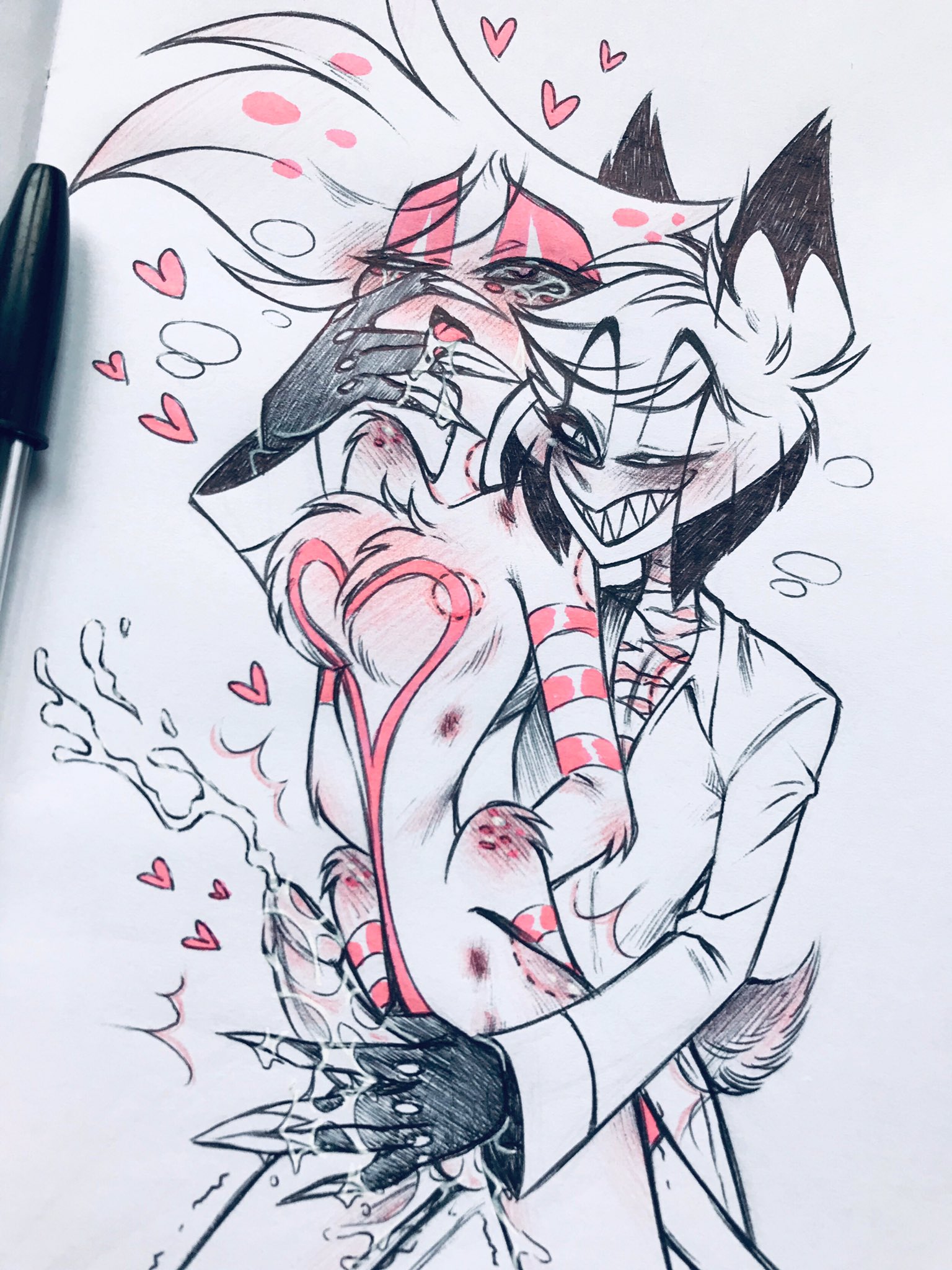 2boys, ahe gao, alastor (hazbin hotel), anal, anal sex, angel dust (hazbin hotel), arms behind back, bite, bite mark, blush, chest tuft, closed eyes, clothed, crying, cum, cum on hand, cum on penis, cumshot, deer, demon, ejaculation, erect penis, erection, from behind, gioyside, hand on face, hand on penis, hazbin hotel, implied sex, looking down, looking pleasured, male, male only, naked, nude, open mouth, penis, reach around, rough sex, saliva, saliva trail, scars, sharp teeth, smile, smiling, spider, standing, tail, tears, thighs, tongue, tongue out, vivienne medrano, yaoi